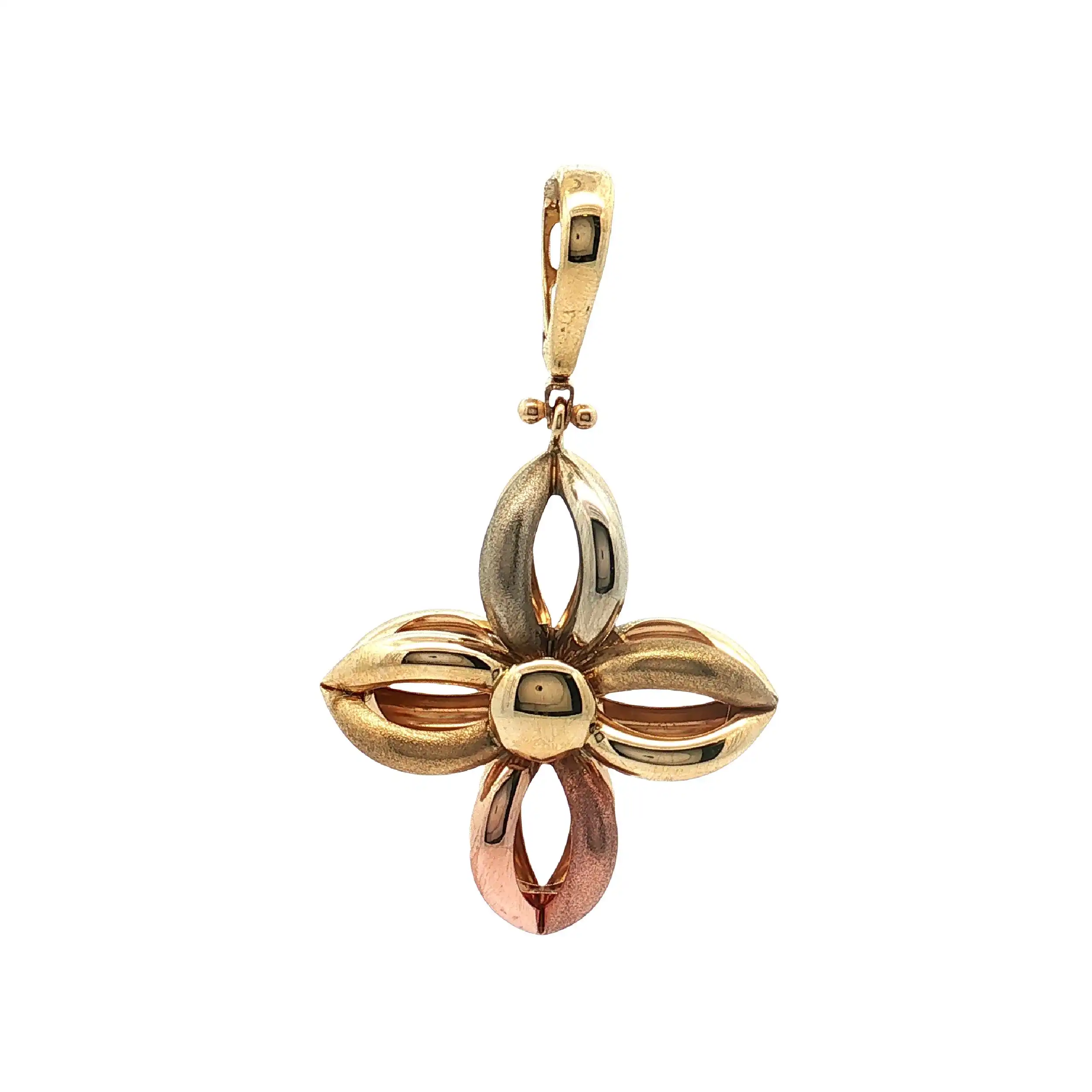 Wende Anhänger Tricolor / Gelbgold