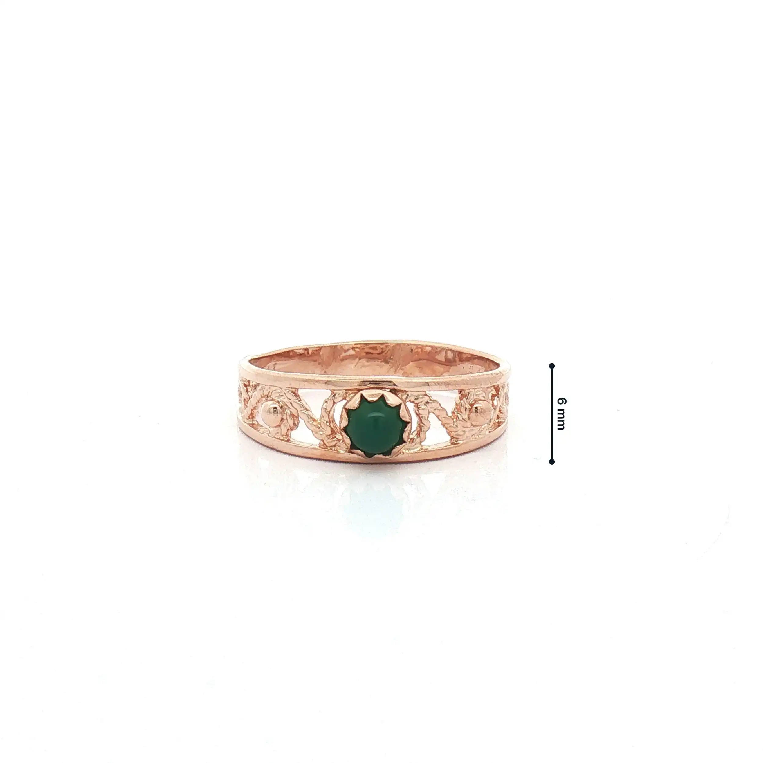 Ring Rotgold mit grünem Farbstein Cabochon Ring Rotgold mit grünem Farbstein Cabochon