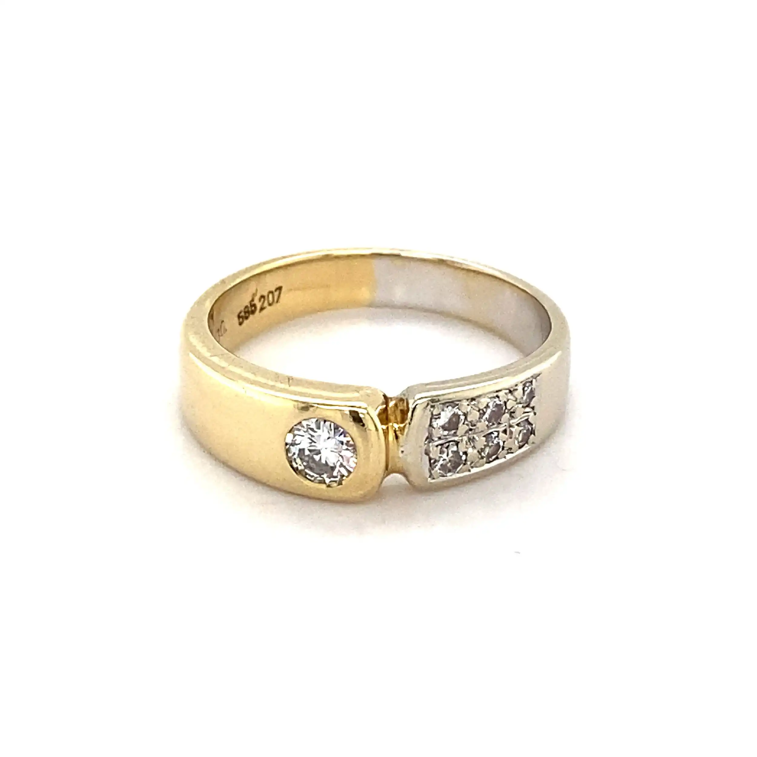 Ring Bicolor mit Brillanten graviert mit 0,3ct Ring Bicolor mit Brillanten graviert mit 0,3ct