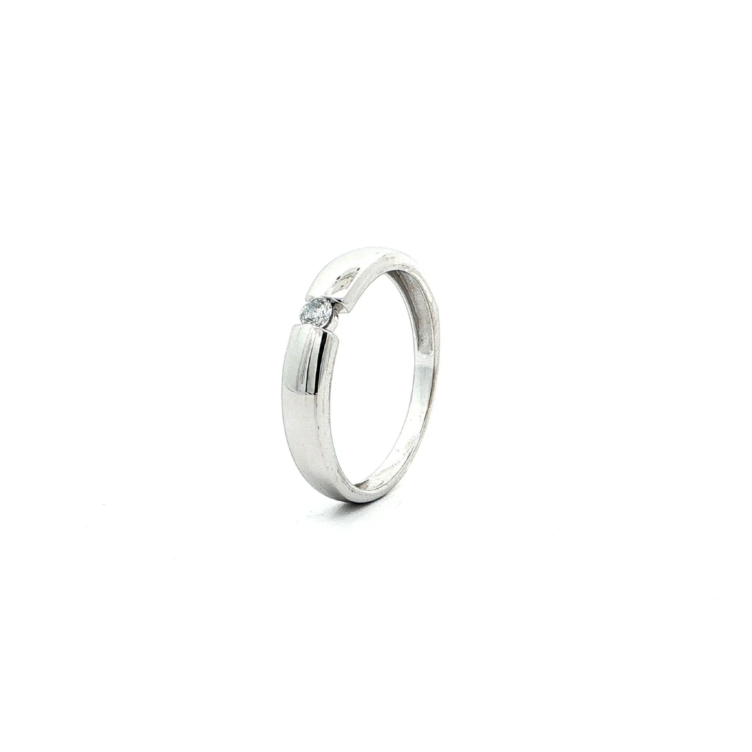 Ring Weißgold mit Brillant & Schmuckpass Ring Weißgold mit Brillant & Schmuckpass