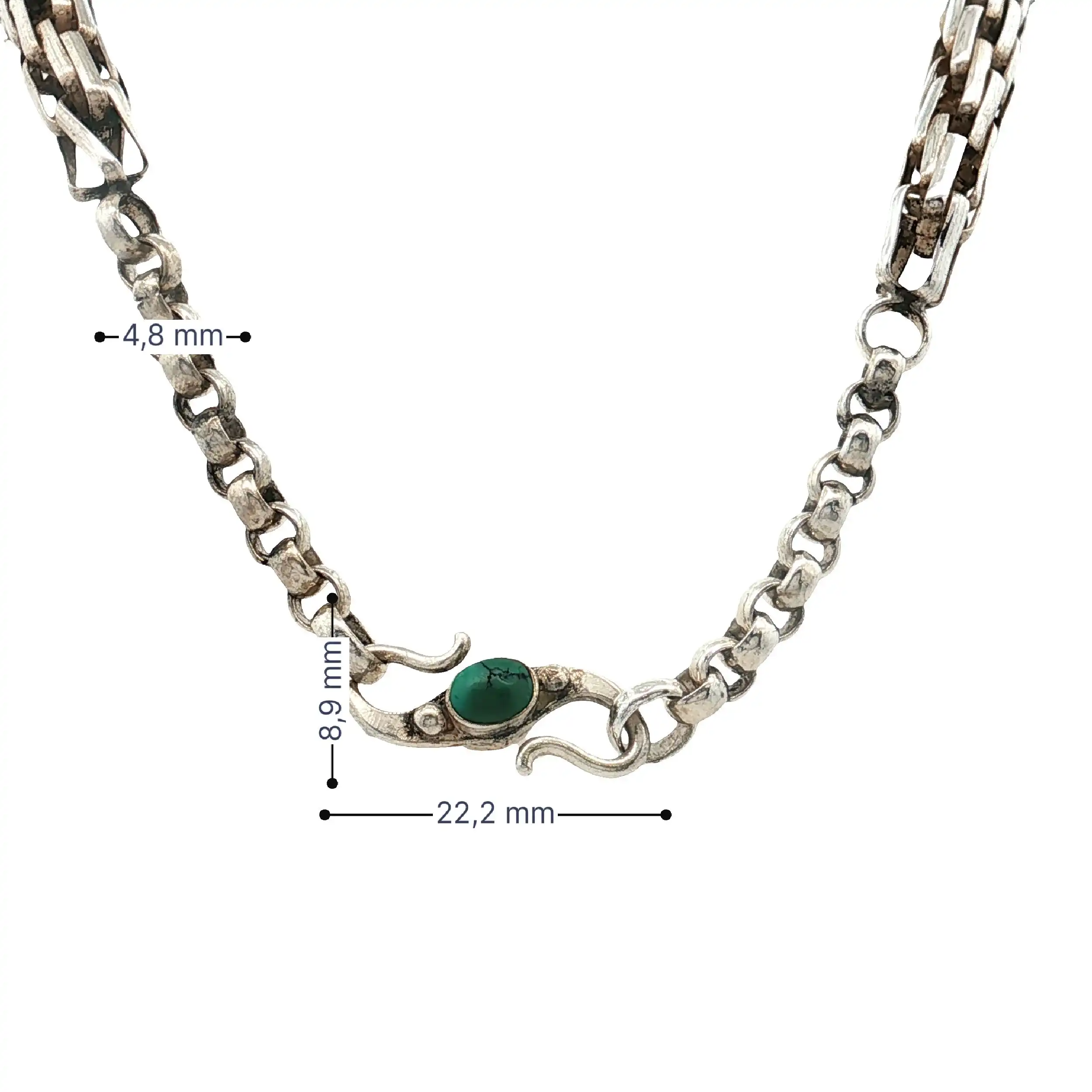 Kette Silber mit grünem Stein Kette Silber mit grünem Stein