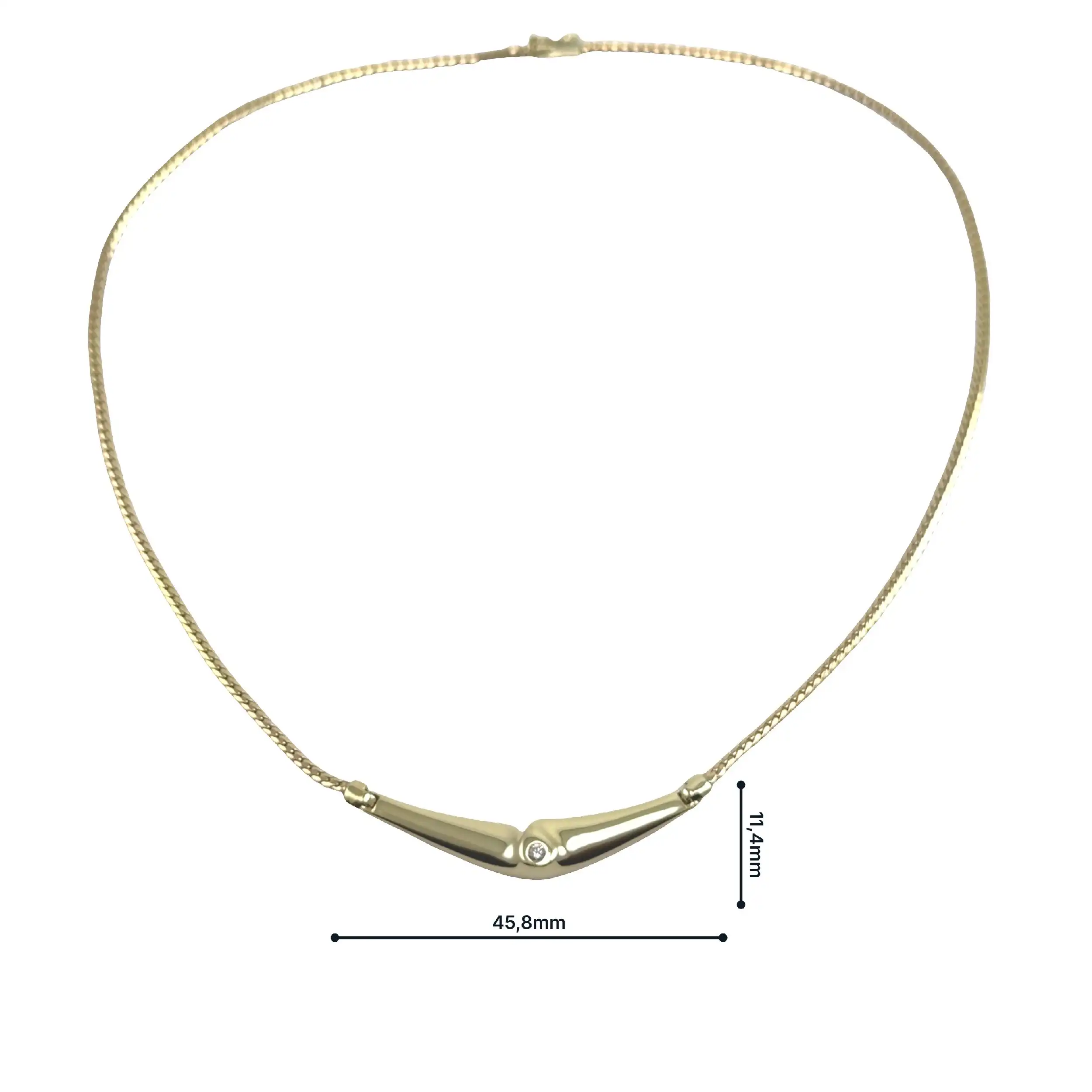 Panzercollier Gelbgold mit Brillant