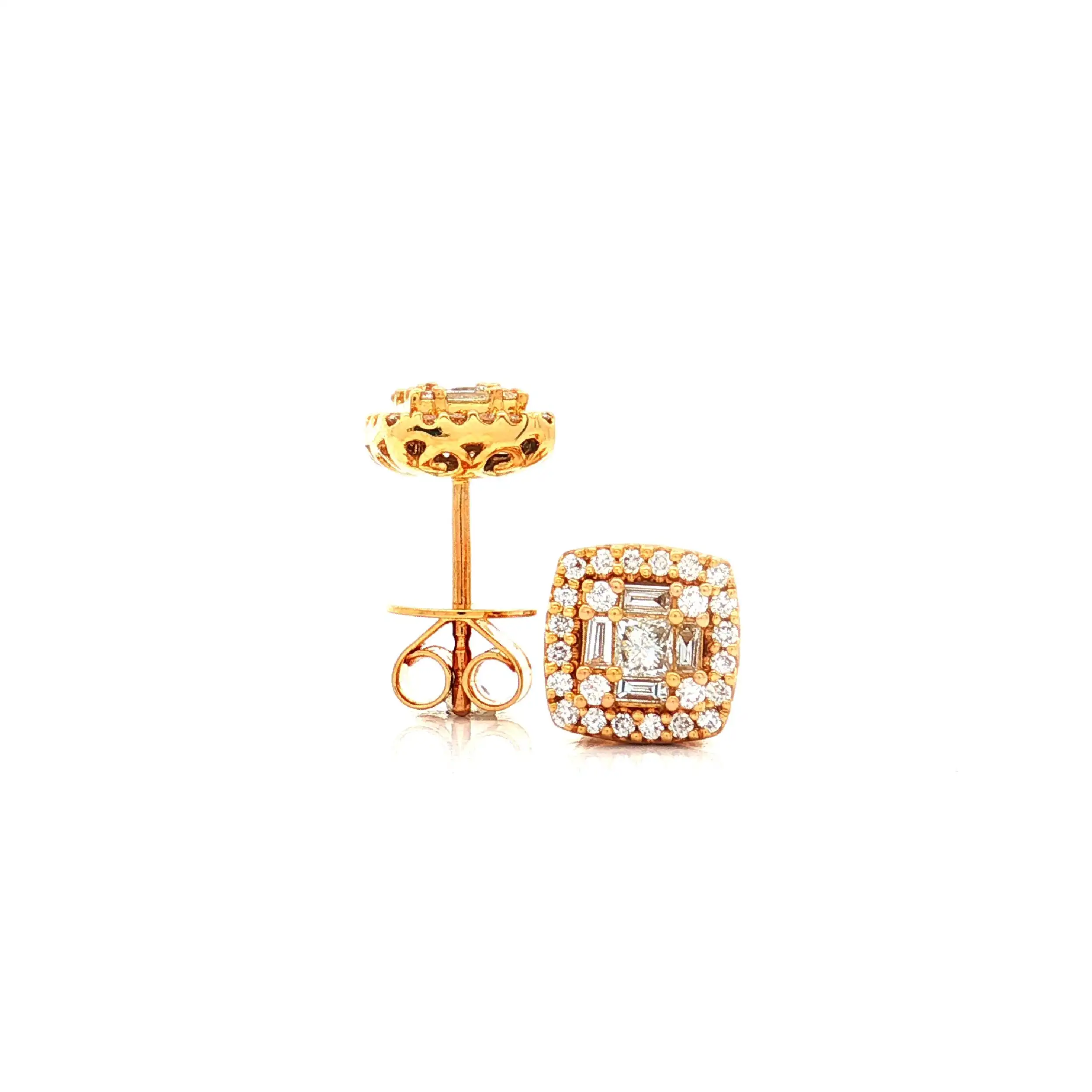 Ohrstecker Gelbgold mit Brillanten und Diamanten