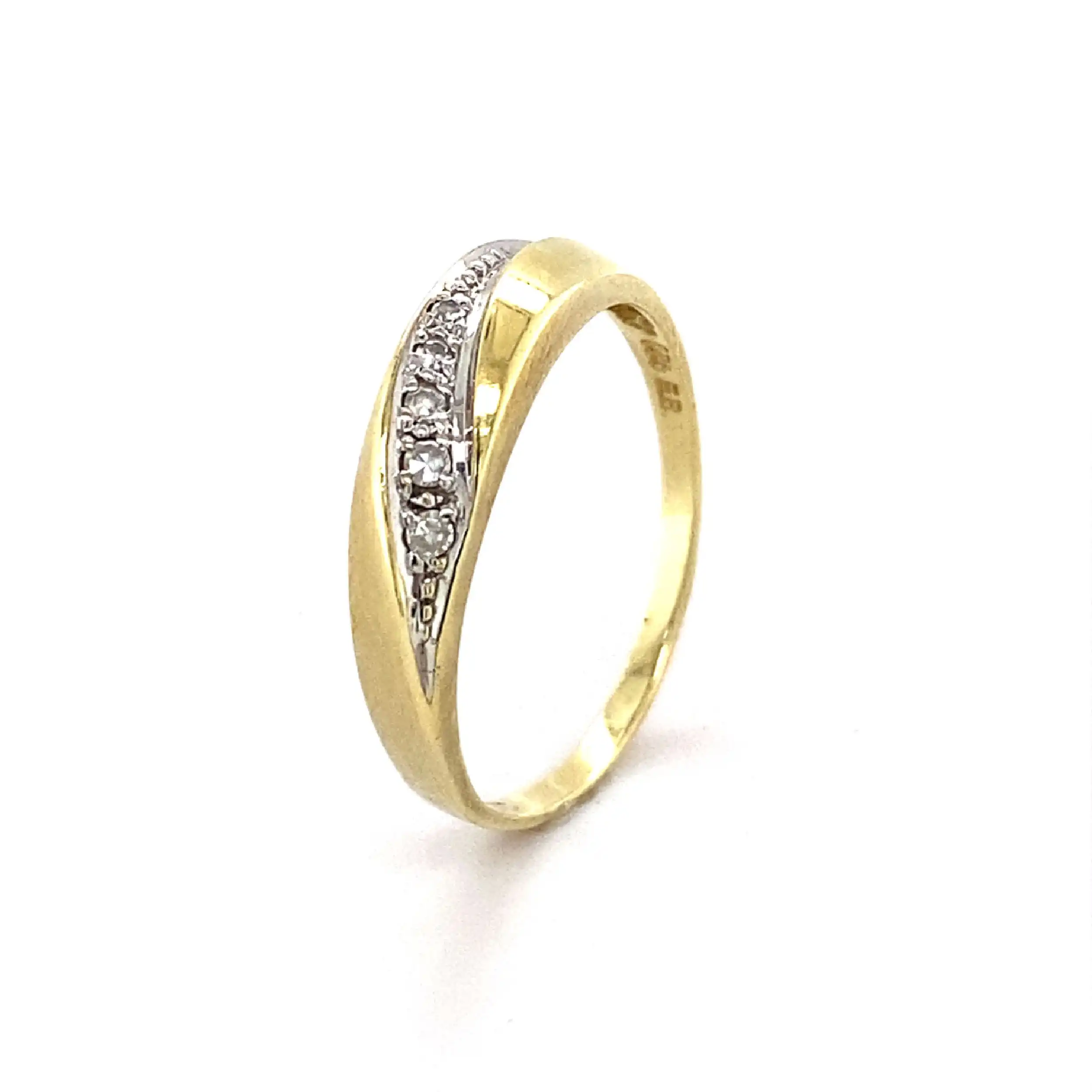 Ring Bicolor mit Diamanten, graviert mit 0,075ct Ring Bicolor mit Diamanten, graviert mit 0,075ct