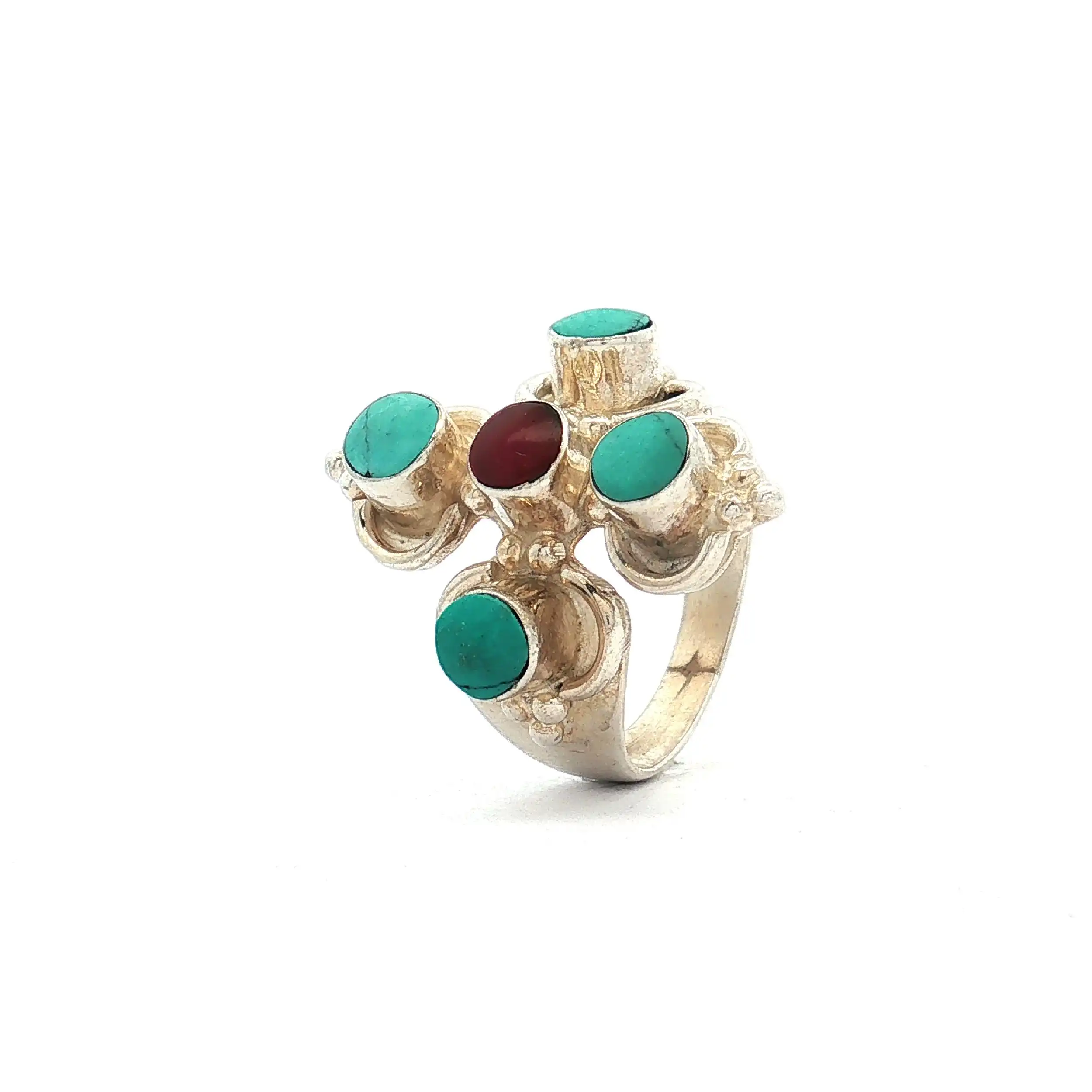 Ring mit Türkis und roten Stein Ring mit Türkis und roten Stein