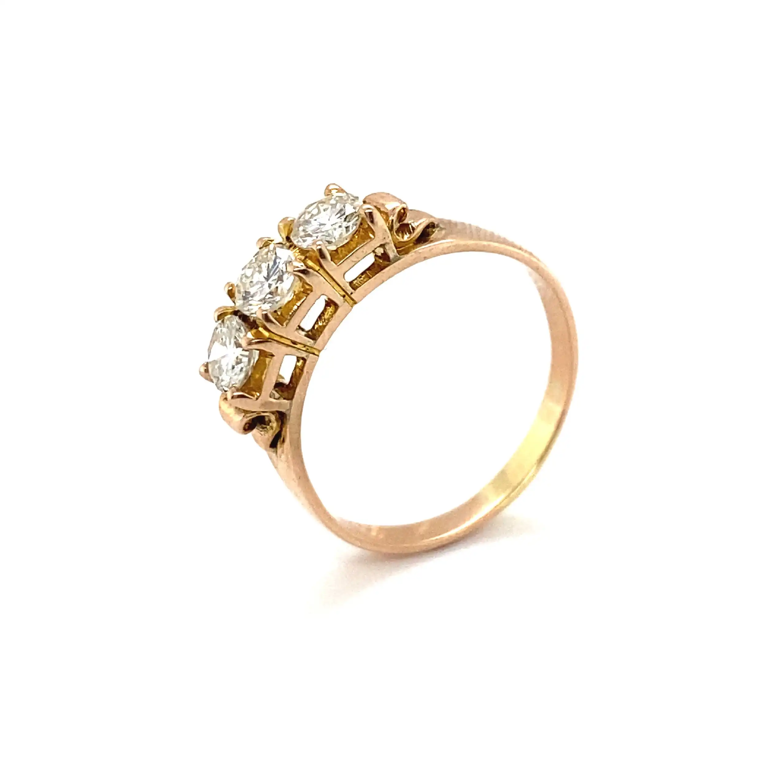 Ring Rotgold mit 3 Brillanten Ring Rotgold mit 3 Brillanten