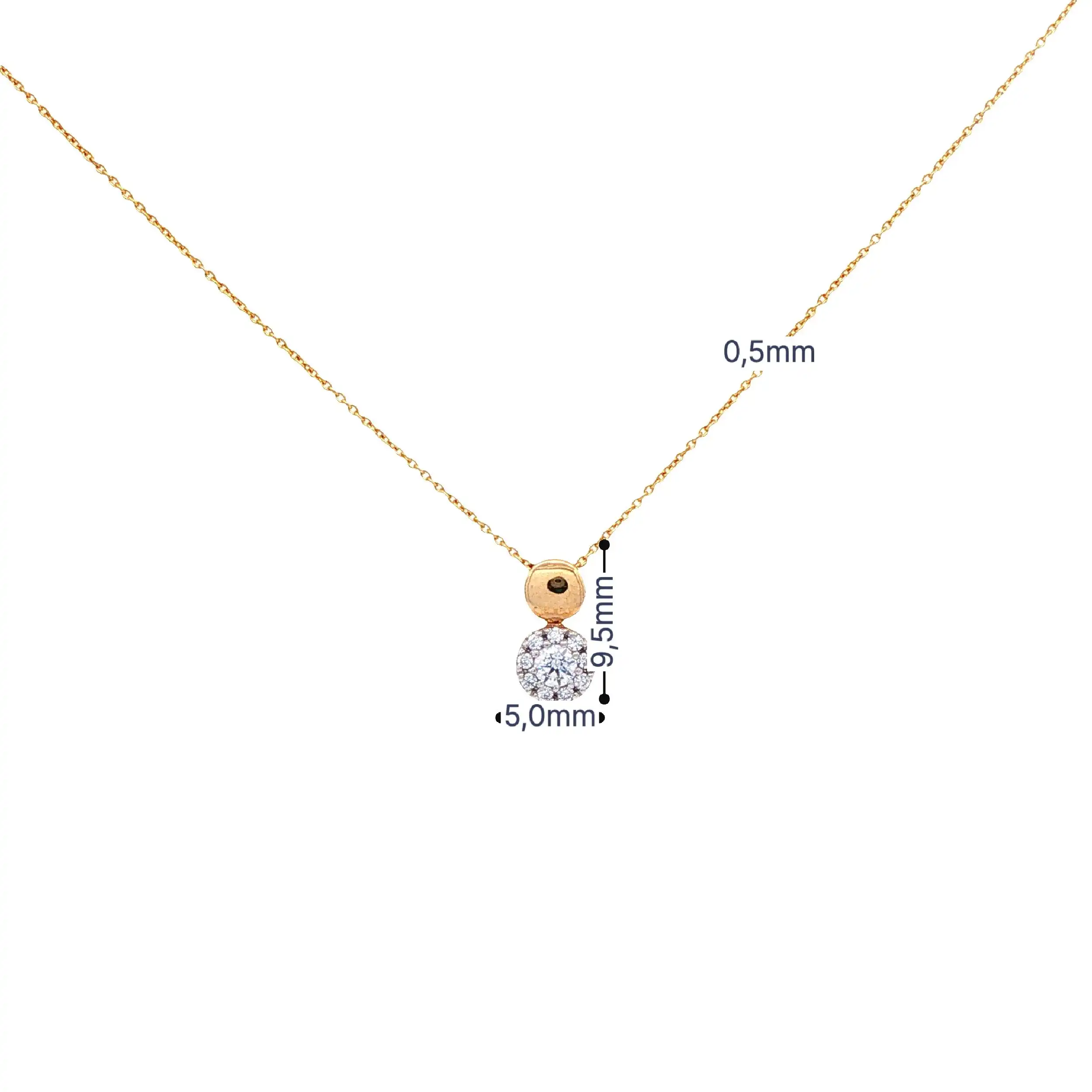 Ankercollier Gelbgold mit Zirkonia Ankercollier Gelbgold mit Zirkonia