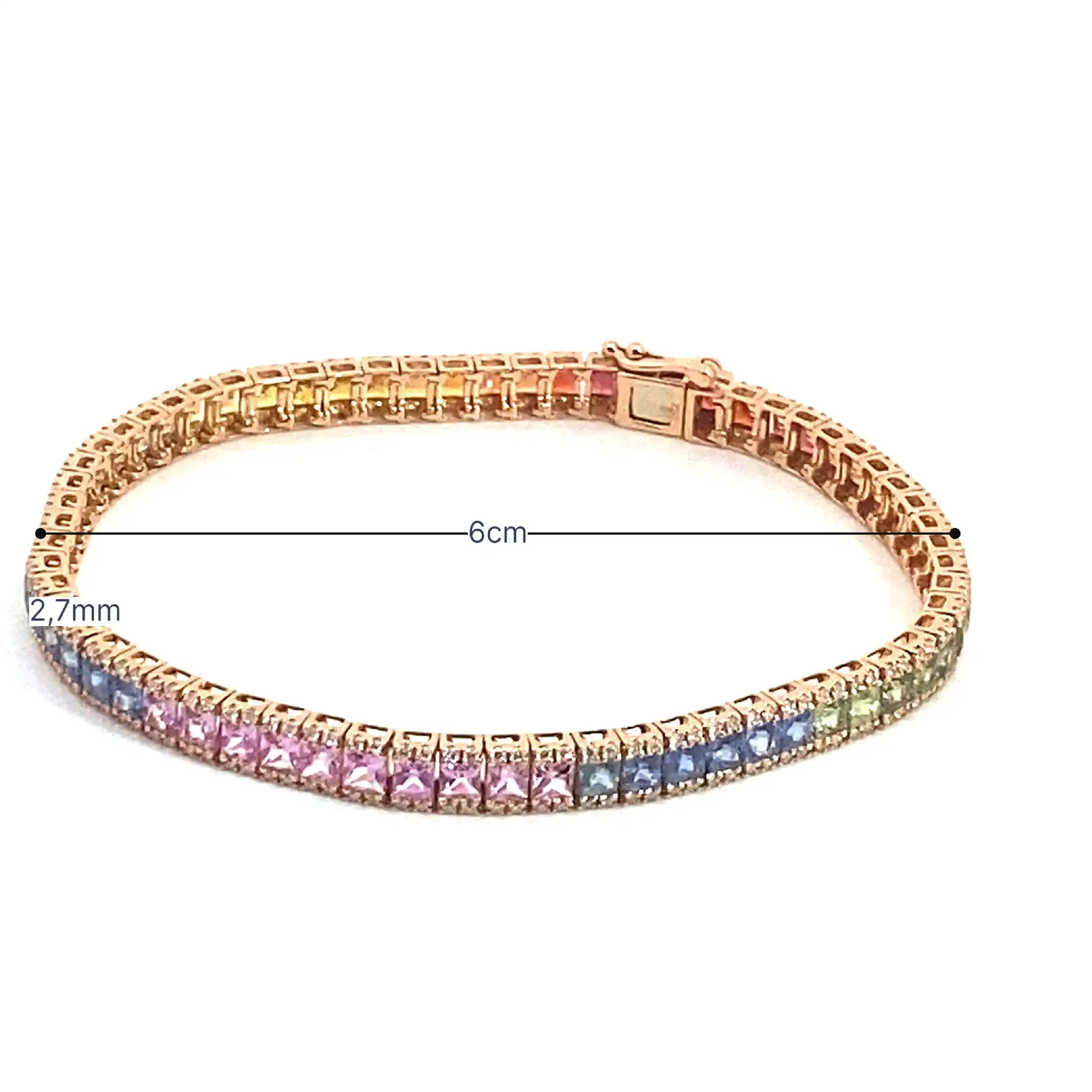 Armband Roségold mit Brillanten und Saphiren Armband Roségold mit Brillanten und Saphiren