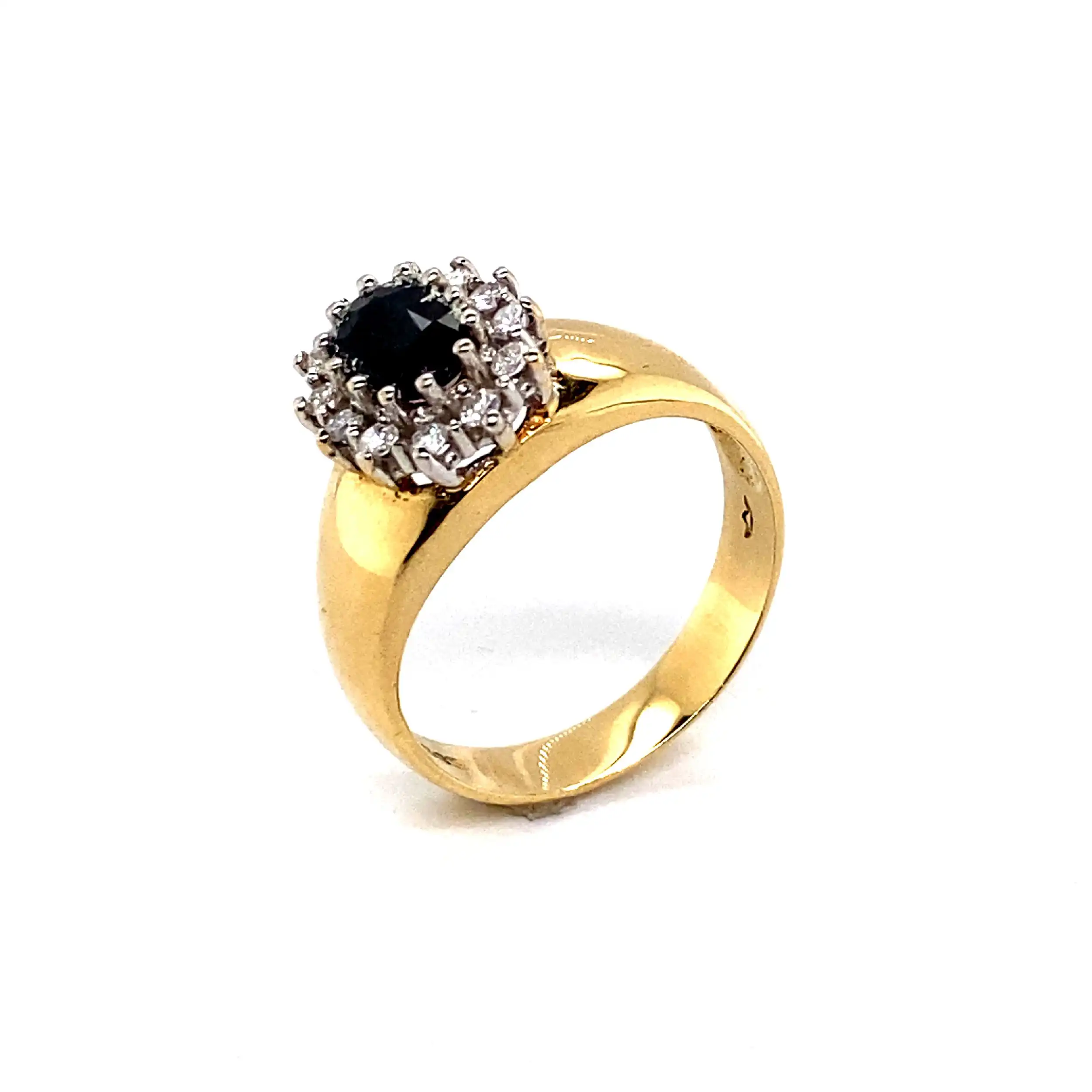 Ring Bicolor mit Saphir und Brillanten Ring Bicolor mit Saphir und Brillanten