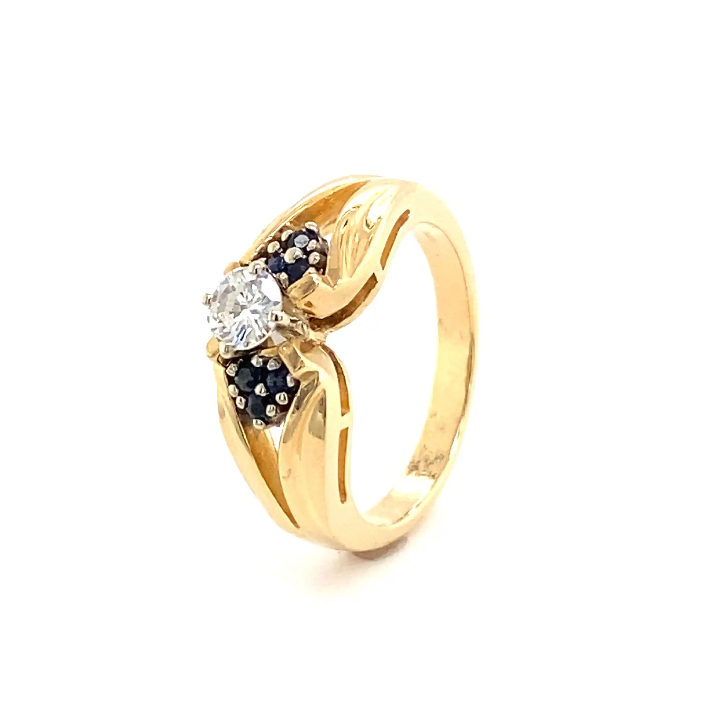 Ring Gelbgold mit Saphiren & Brillant