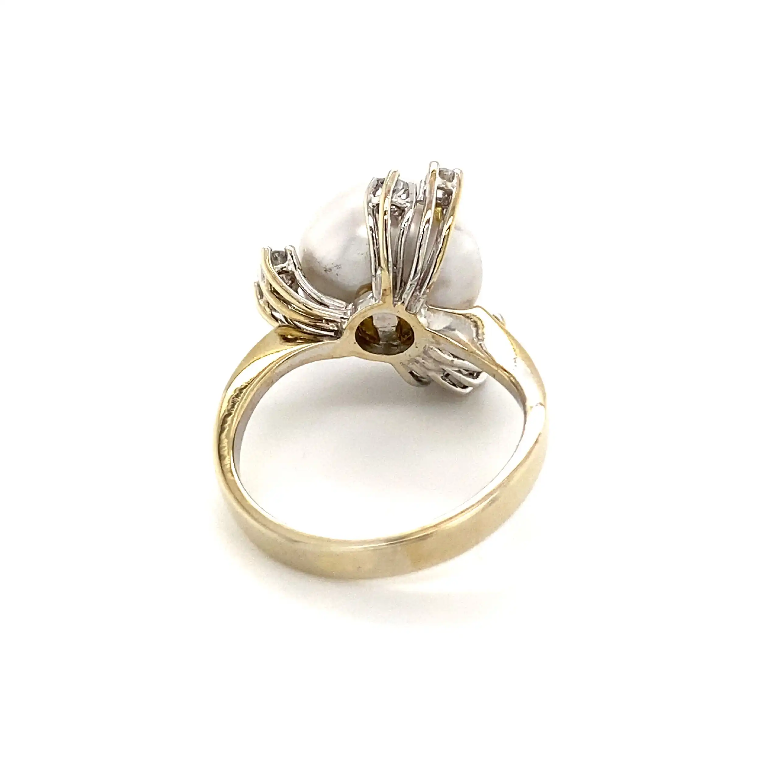 Ring Bicolor mit Perle & Brillanten