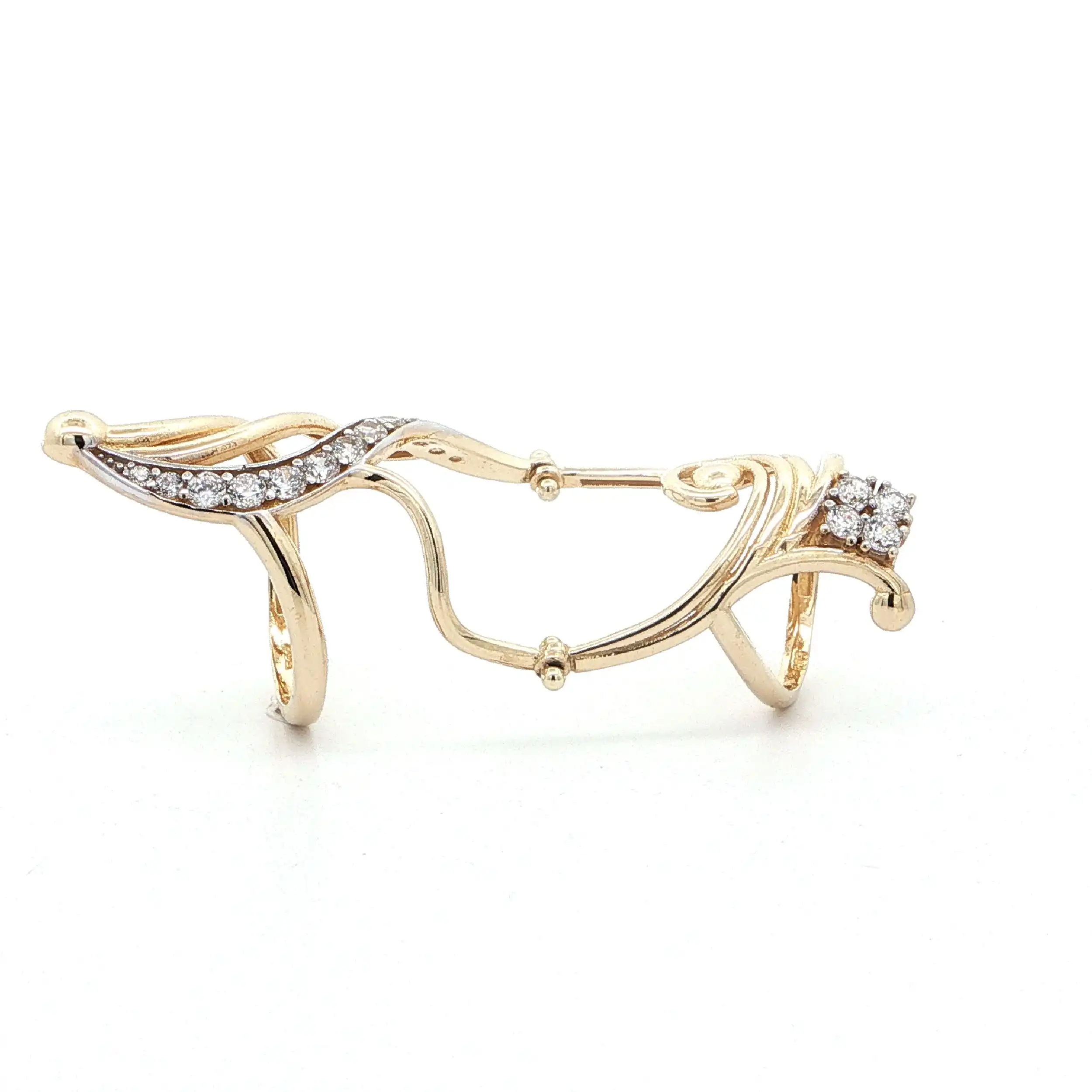 Ring Gelbgold mit Gelenk & Zirkonia
