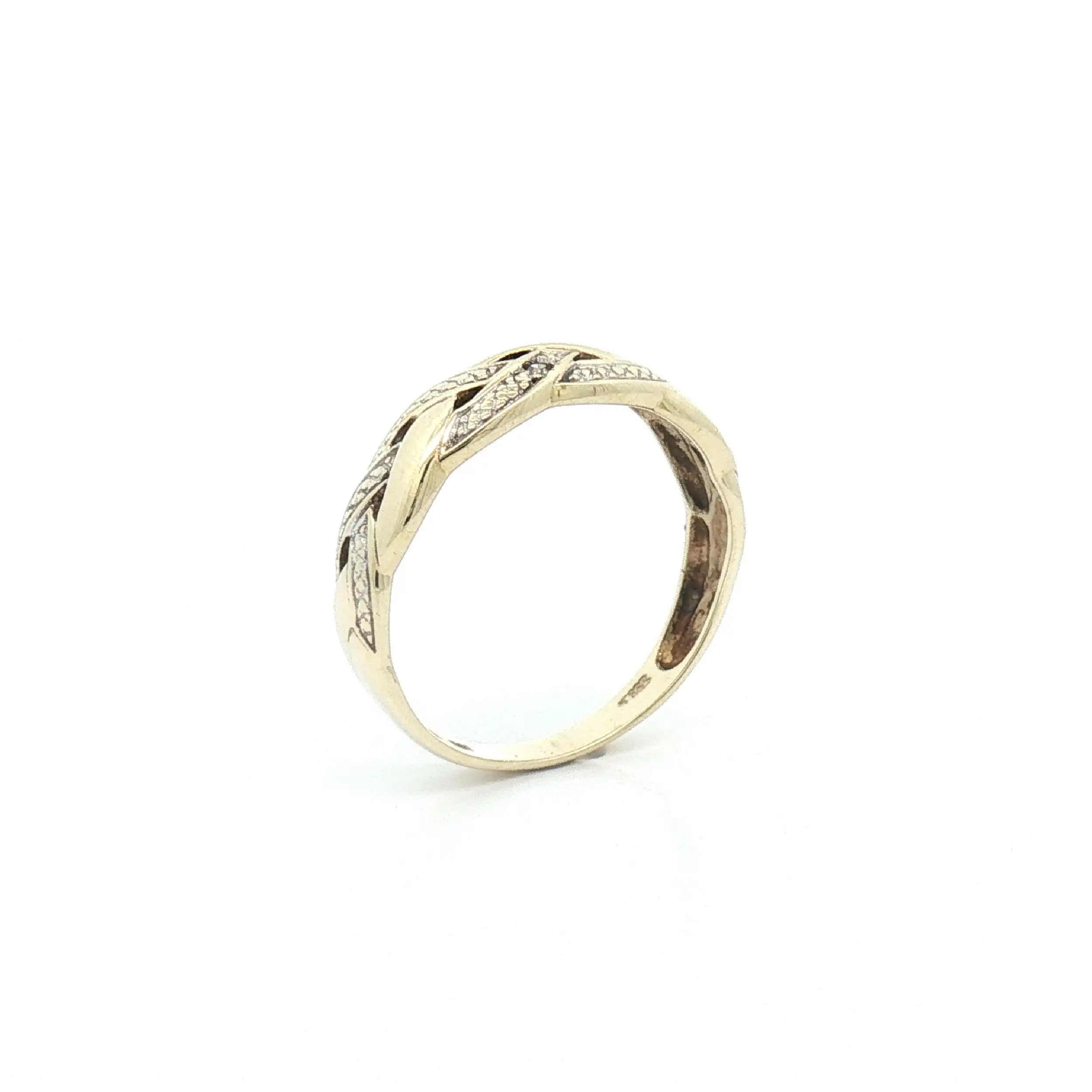 Ring Bicolor geflochten mit Diamant Ring Bicolor geflochten mit Diamant