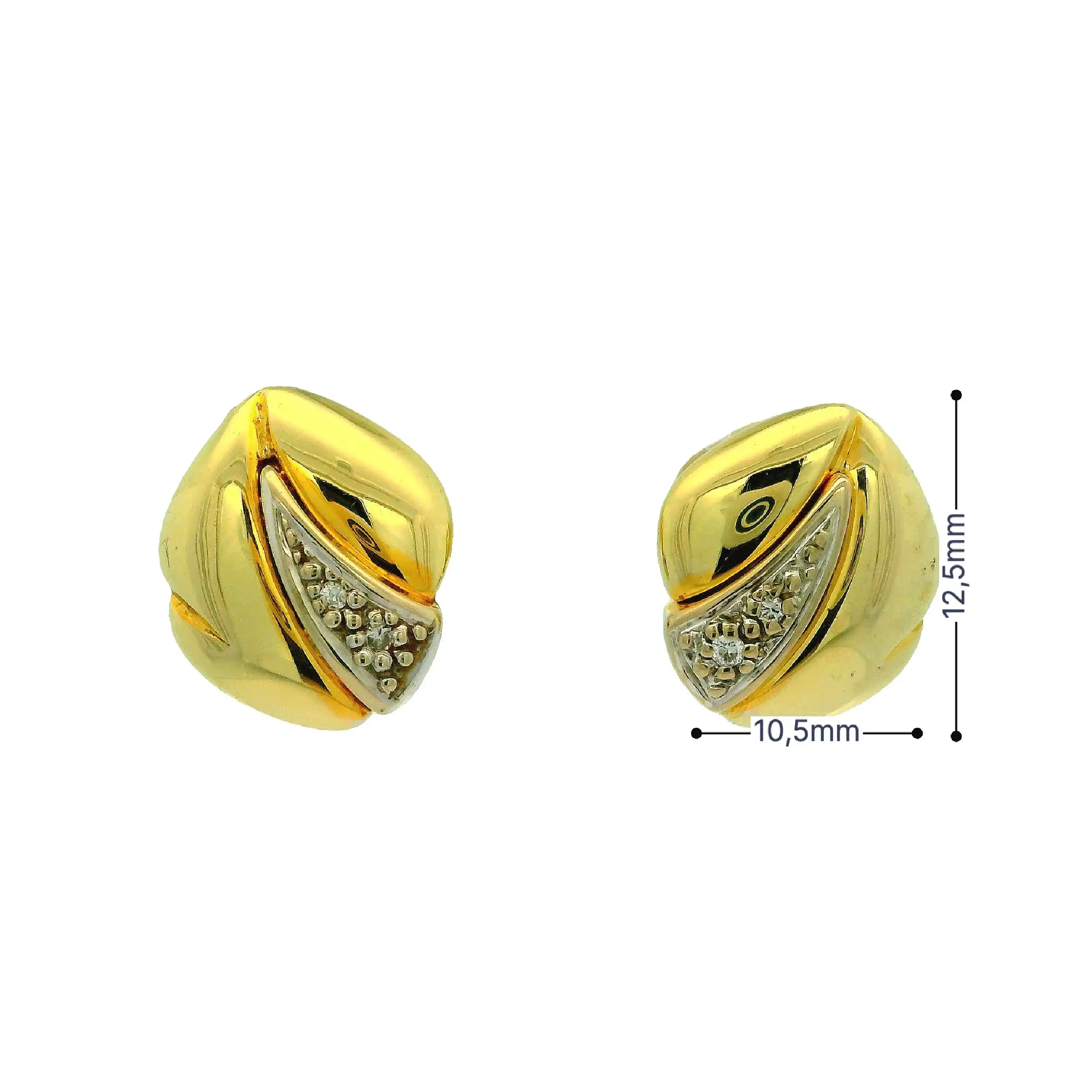 Ohrstecker Gelbgold mit Diamanten