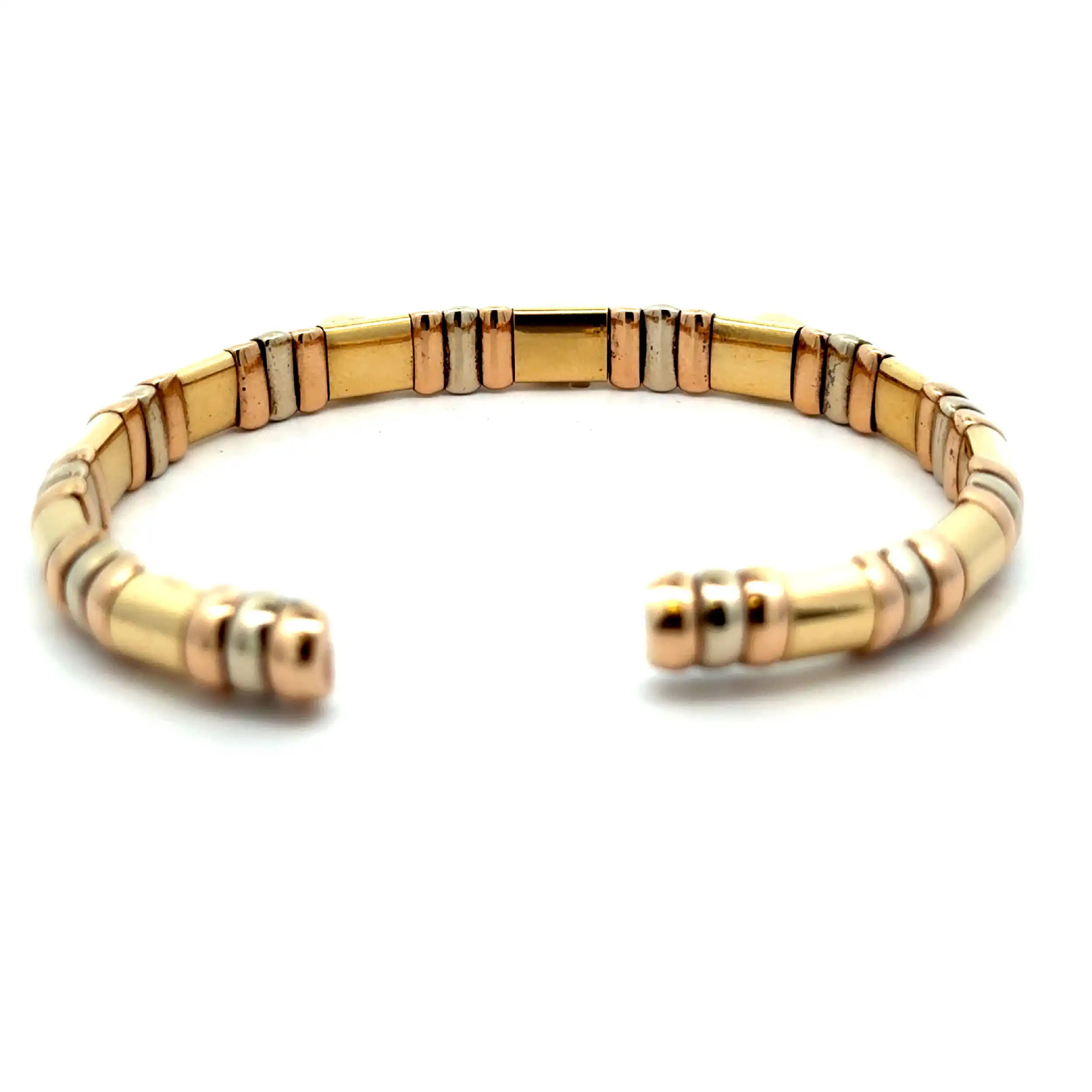 Armreif/ Spange Tricolor mit Saphir Cabochonsteinen & Brillanten