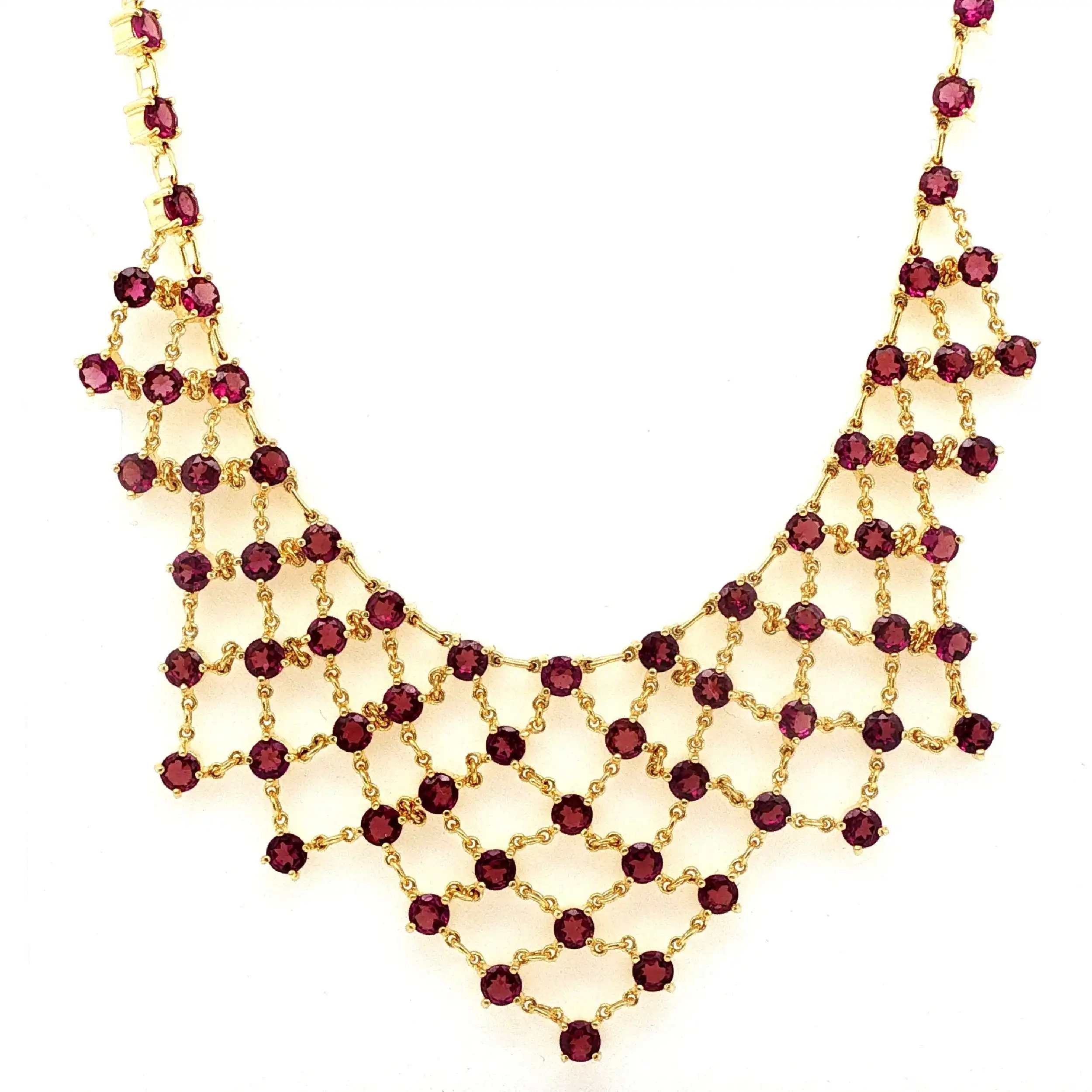 Collier Silber vergoldet mit lila Farbsteinen