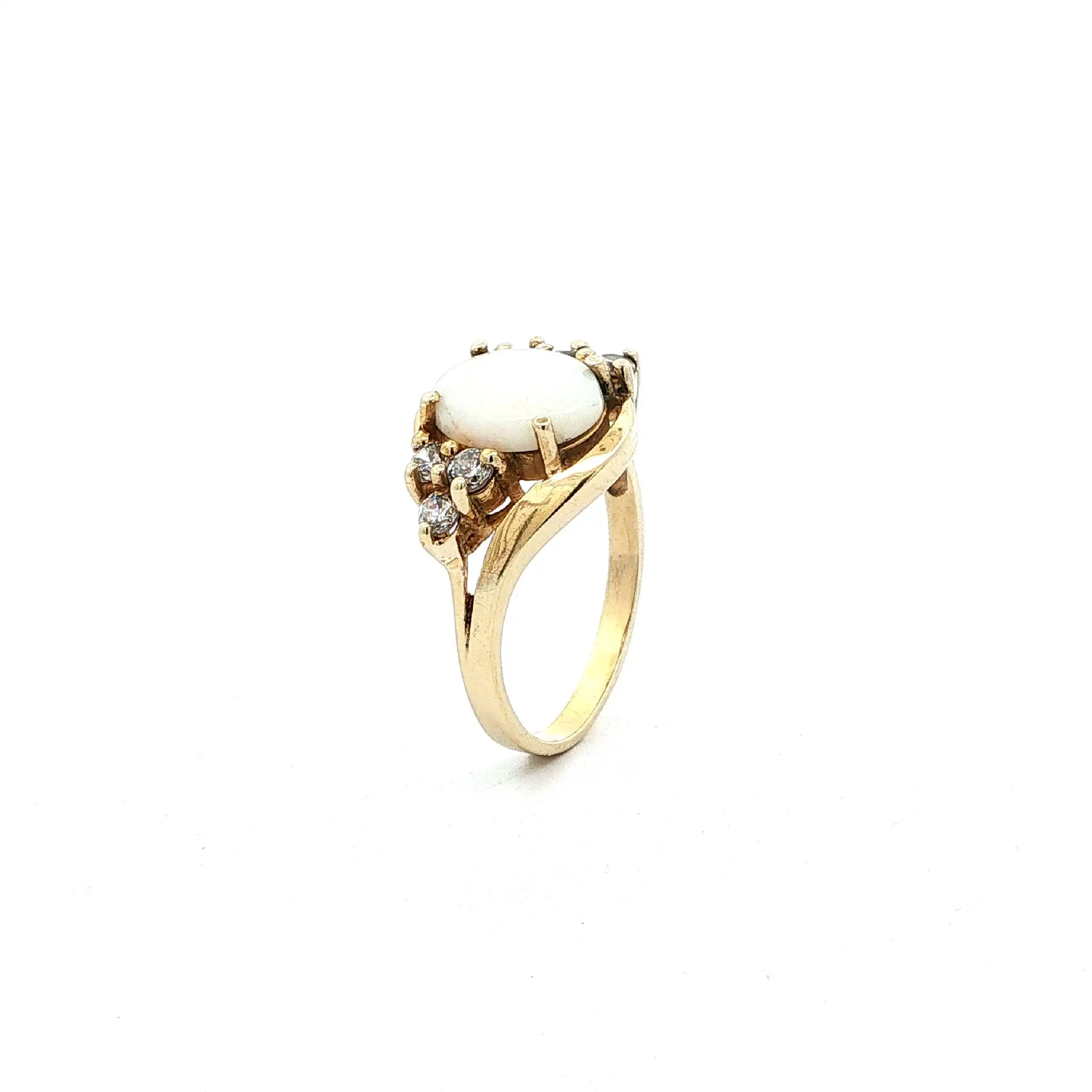 Ring Gelbgold mit Opal & Zirkonia