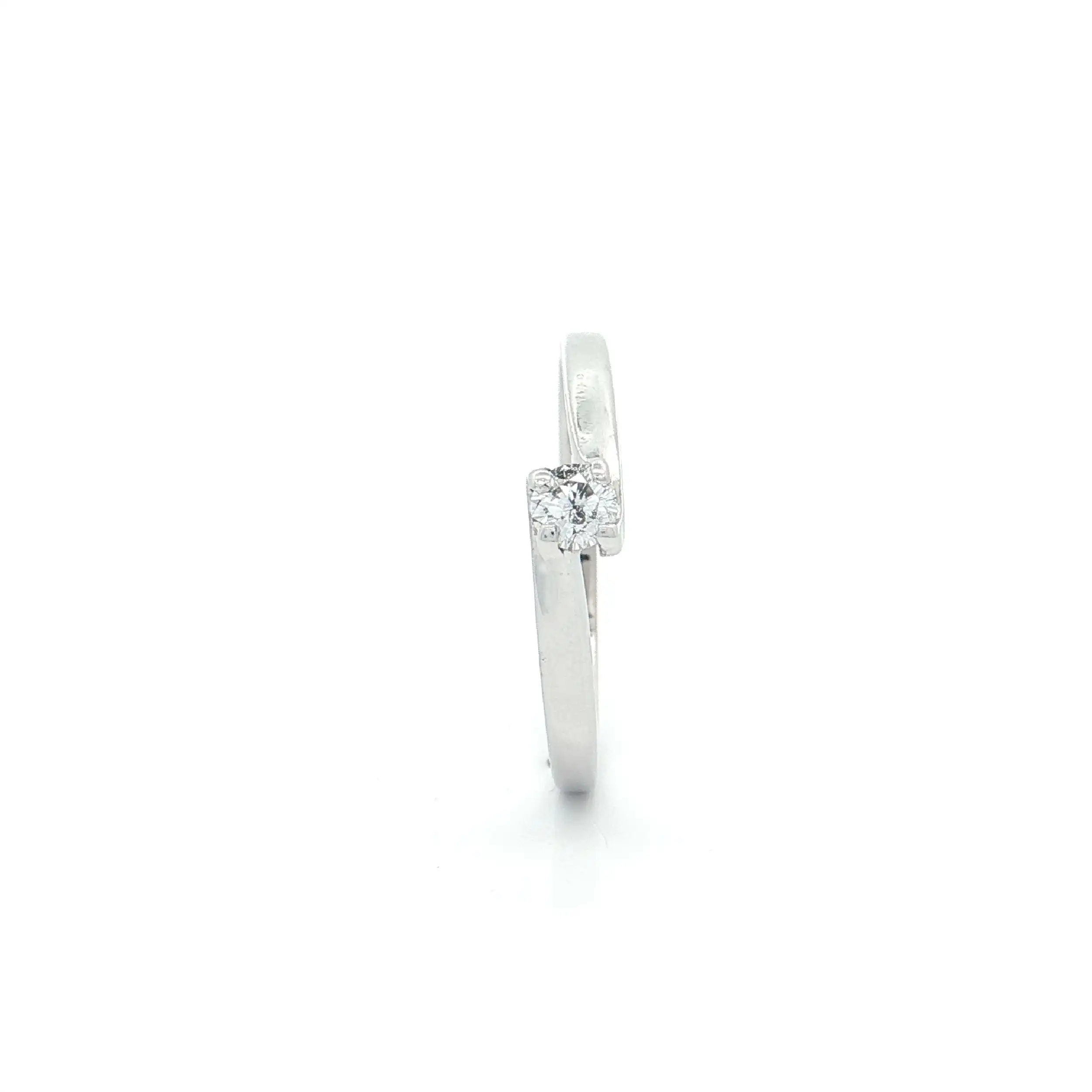 Ring Weißgold mit Brillant, graviert mit 0,14ct