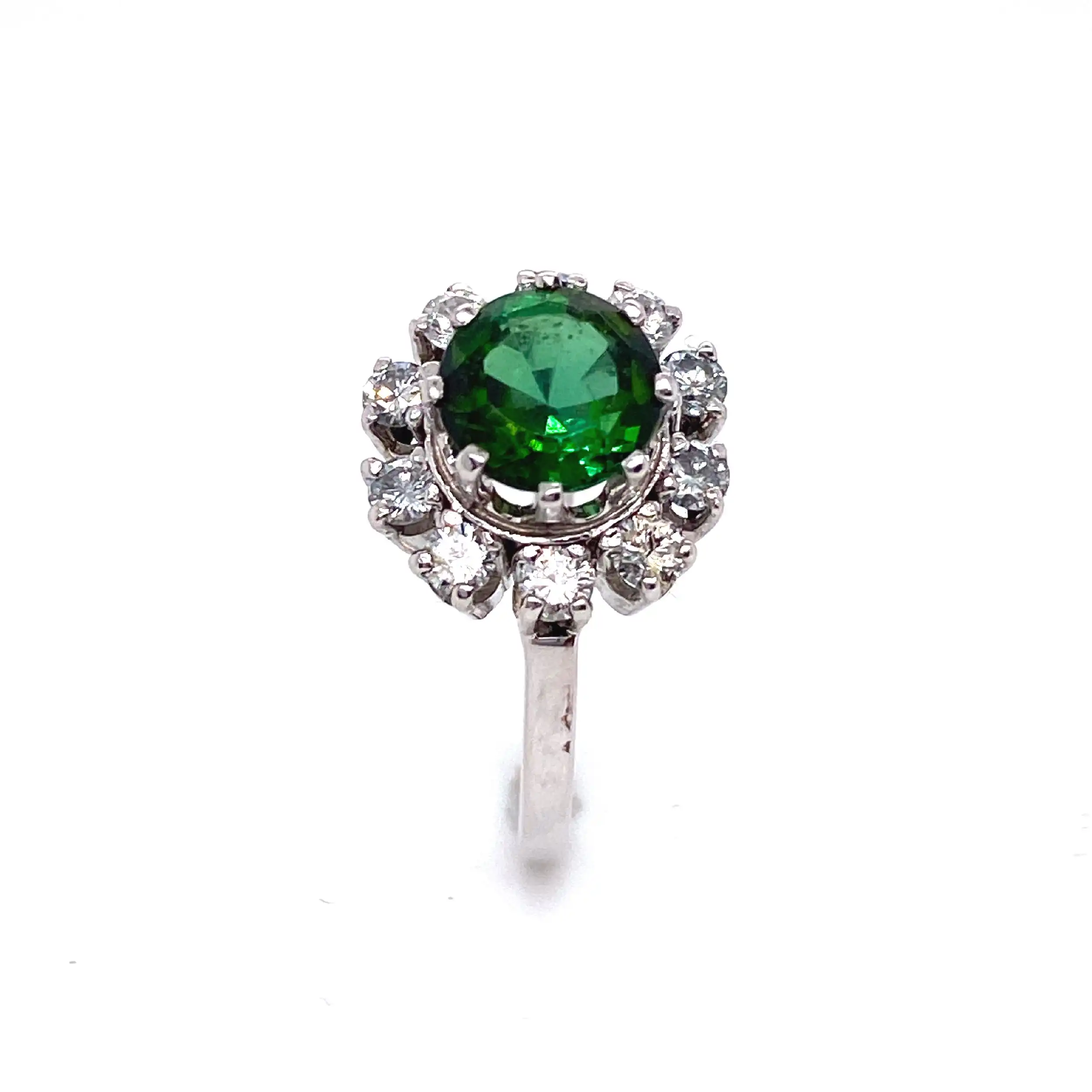Ring Weißgold mit Turmalin und Brillanten Ring Weißgold mit Turmalin und Brillanten