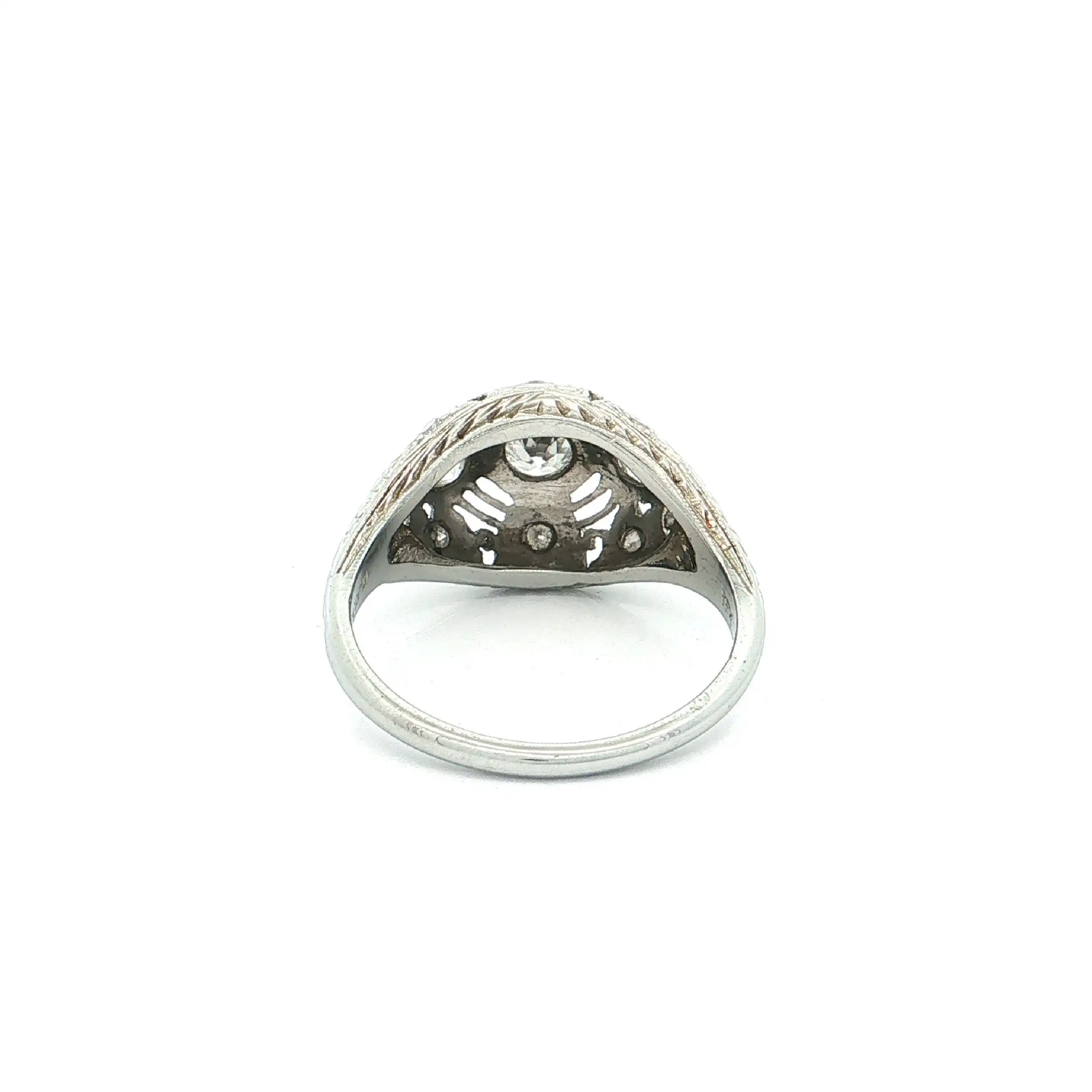 Ring Weißgold Artdéco mit Altschliffdiamanten Ring Weißgold Artdéco mit Altschliffdiamanten