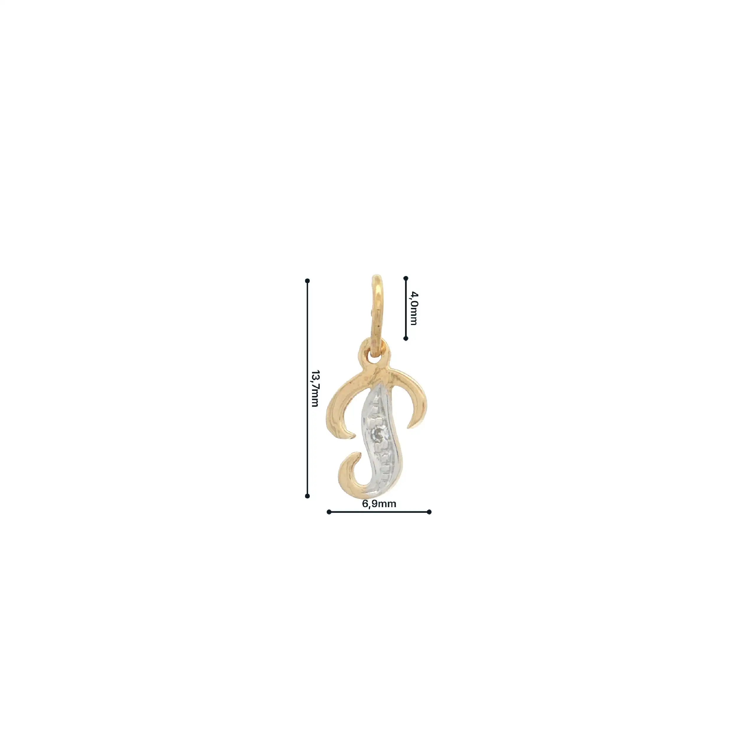 Anhänger Bicolor "T" mit Diamant Anhänger Bicolor "T" mit Diamant