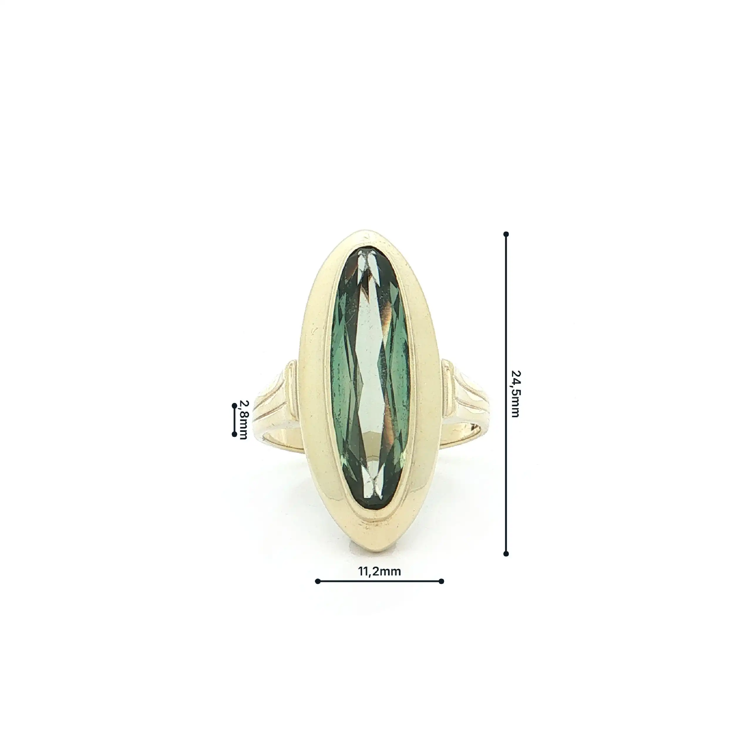 Ring Gelbgold mit grünem Spinell