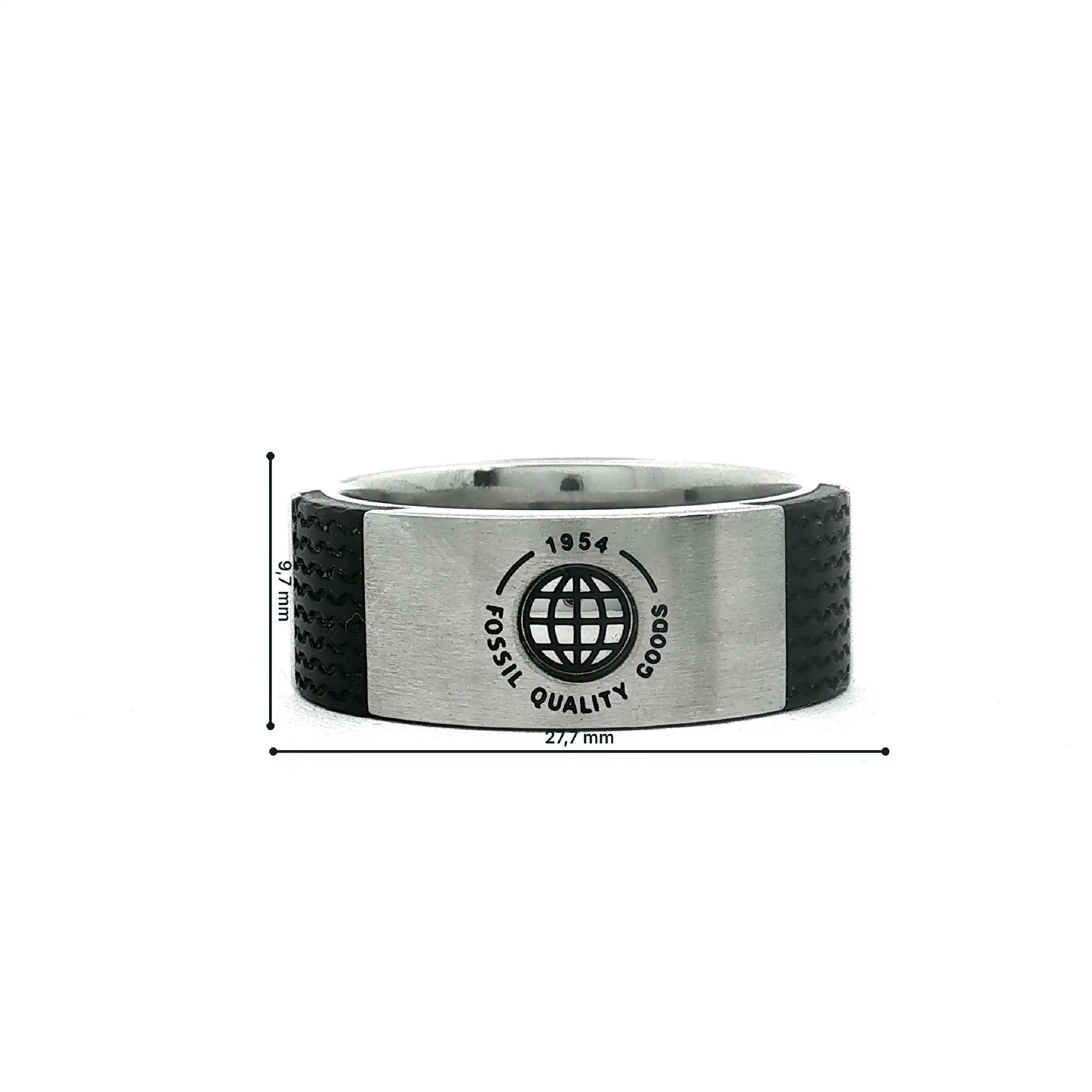 Fossil Ring Edelstahl mit Kautschuk Fossil Ring Edelstahl mit Kautschuk