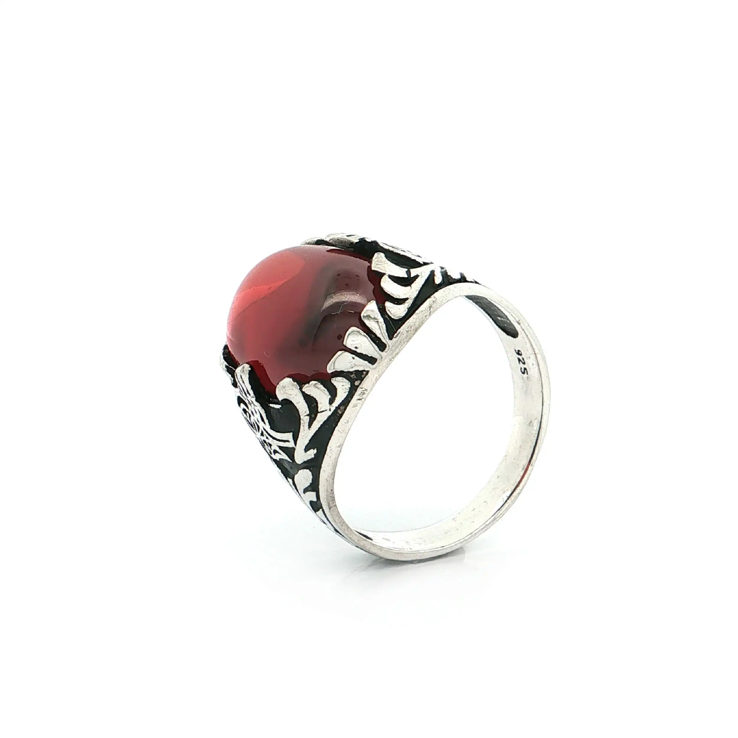 Ring Silber mit rotem Farbstein Ring Silber mit rotem Farbstein