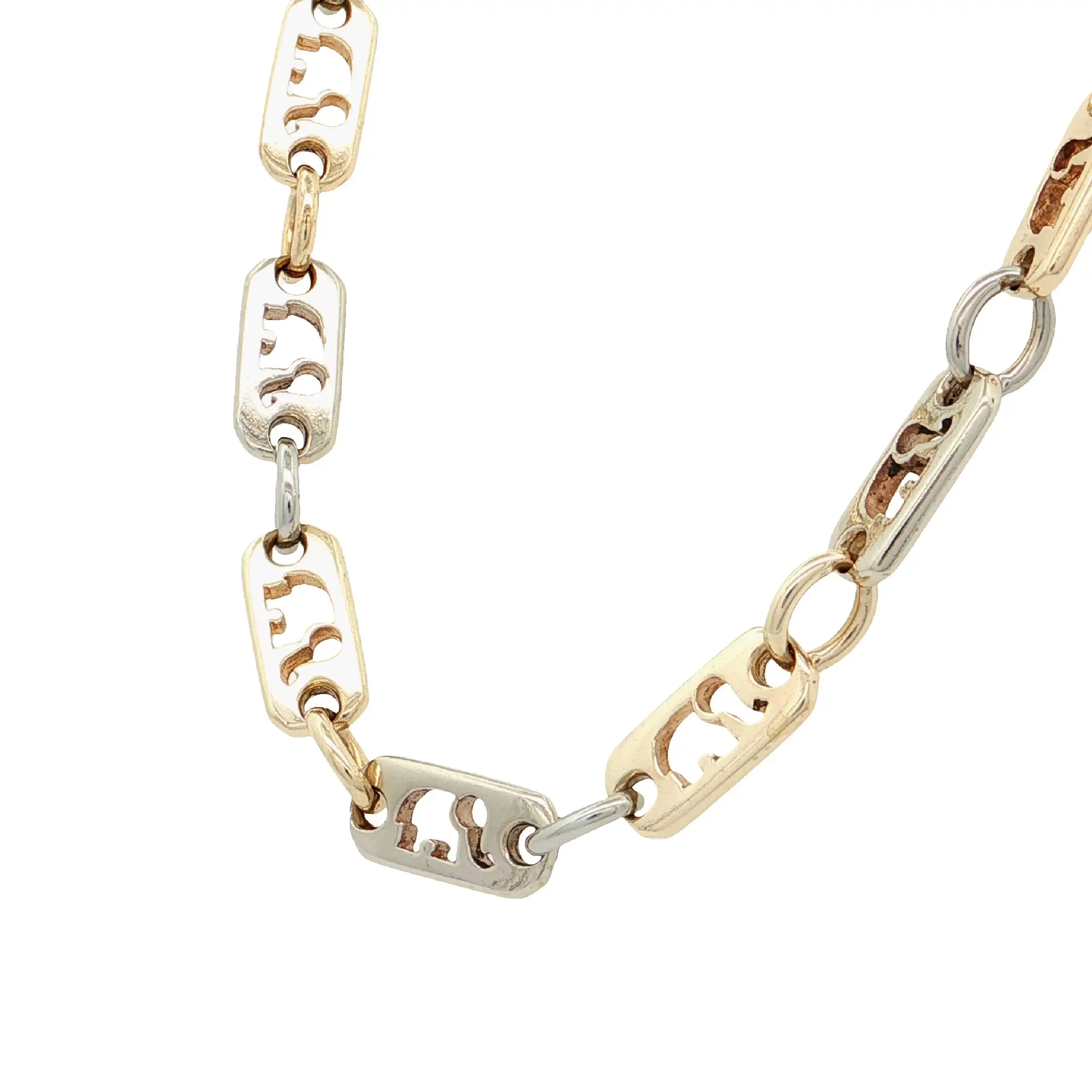 Plattenkette Bicolor "Elefanten'' mit Diamanten am Verschluss