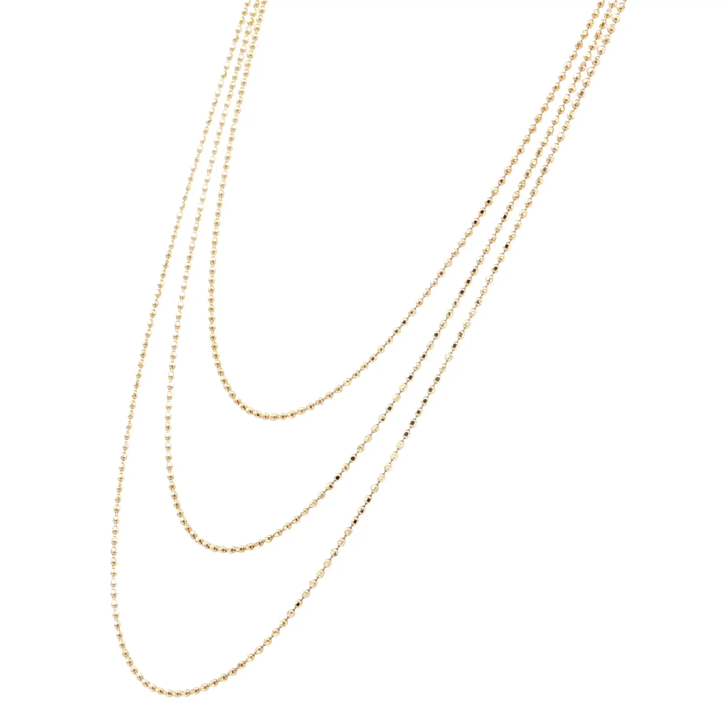 Kügelchenkette Gelbgold diamantiert dreireihig