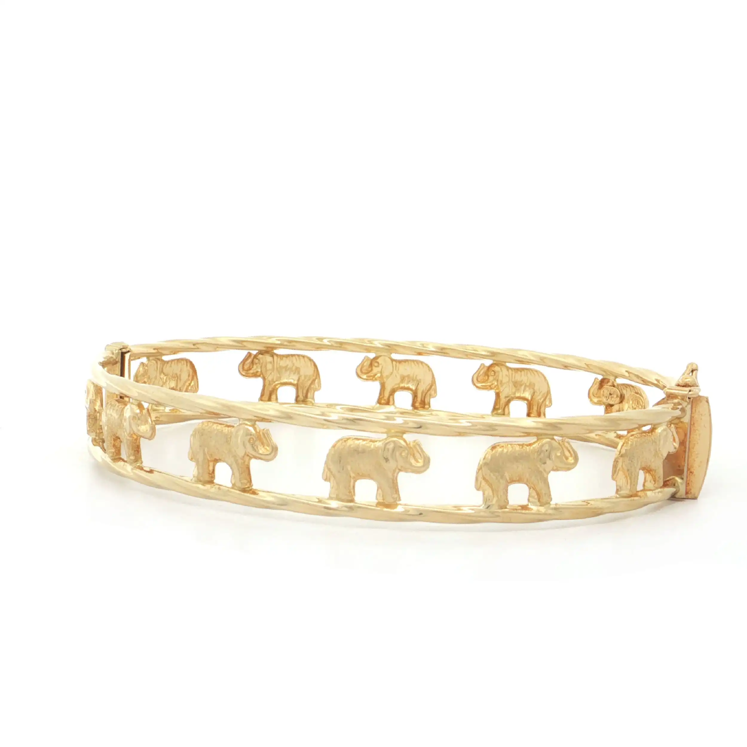 Armreif Gelbgold mit Elefanten