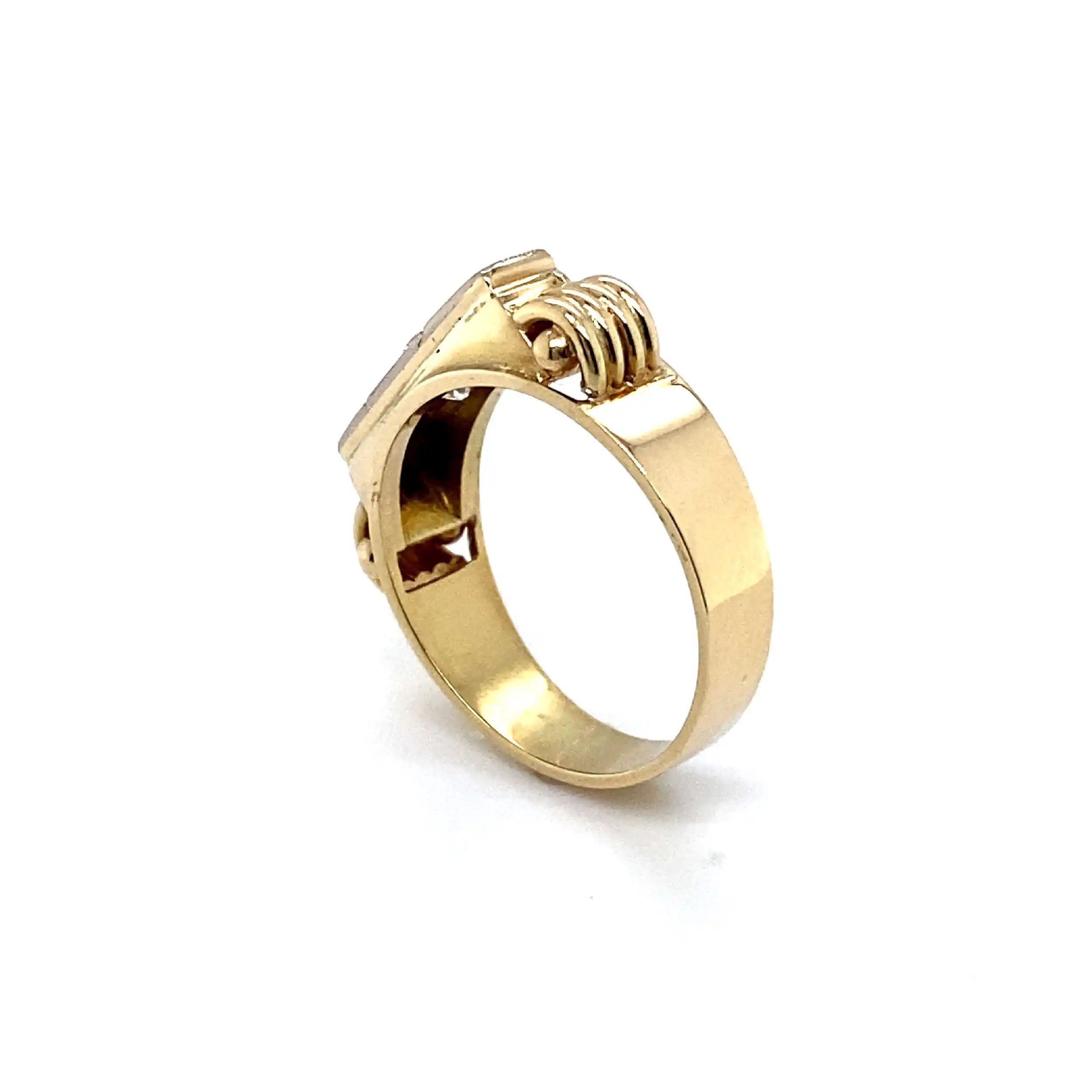 Ring mit einem Altschliff Diamant und 2 Brillanten Ring mit einem Altschliff Diamant und 2 Brillanten