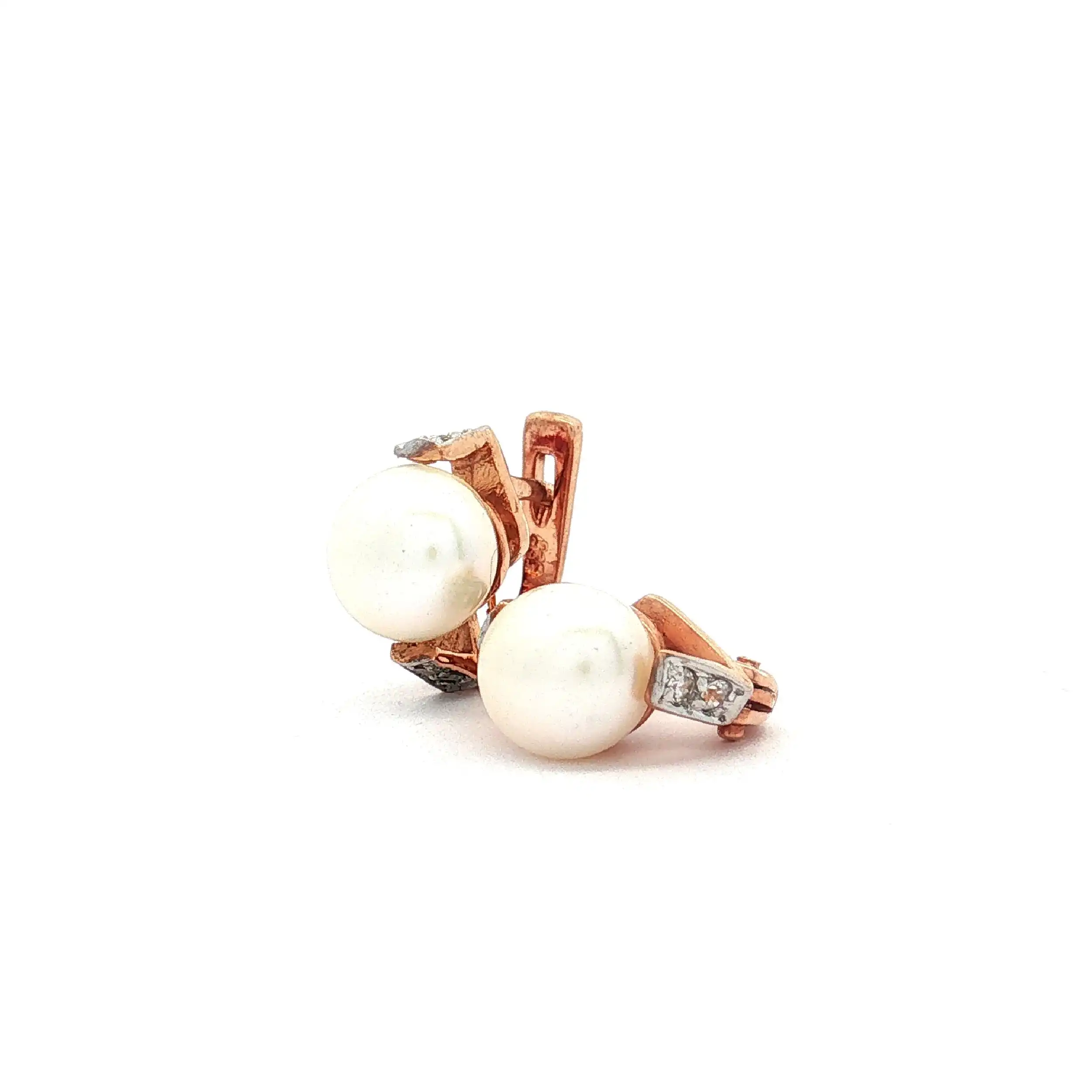 Ohrringe Gelbgold mit Perlen und Zirkonia Ohrringe Gelbgold mit Perlen und Zirkonia
