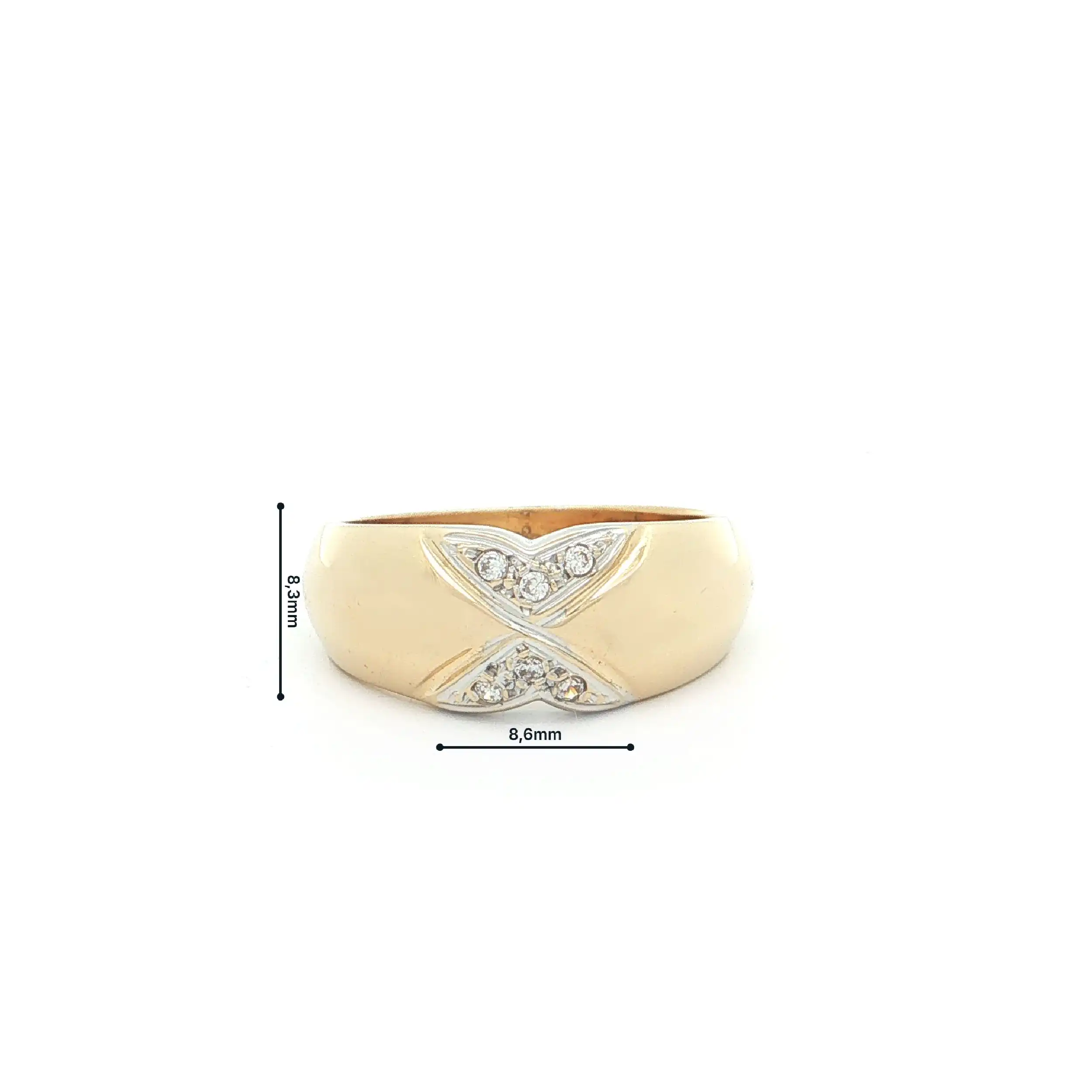 Ring Bicolor mit Zirkonia Ring Bicolor mit Zirkonia