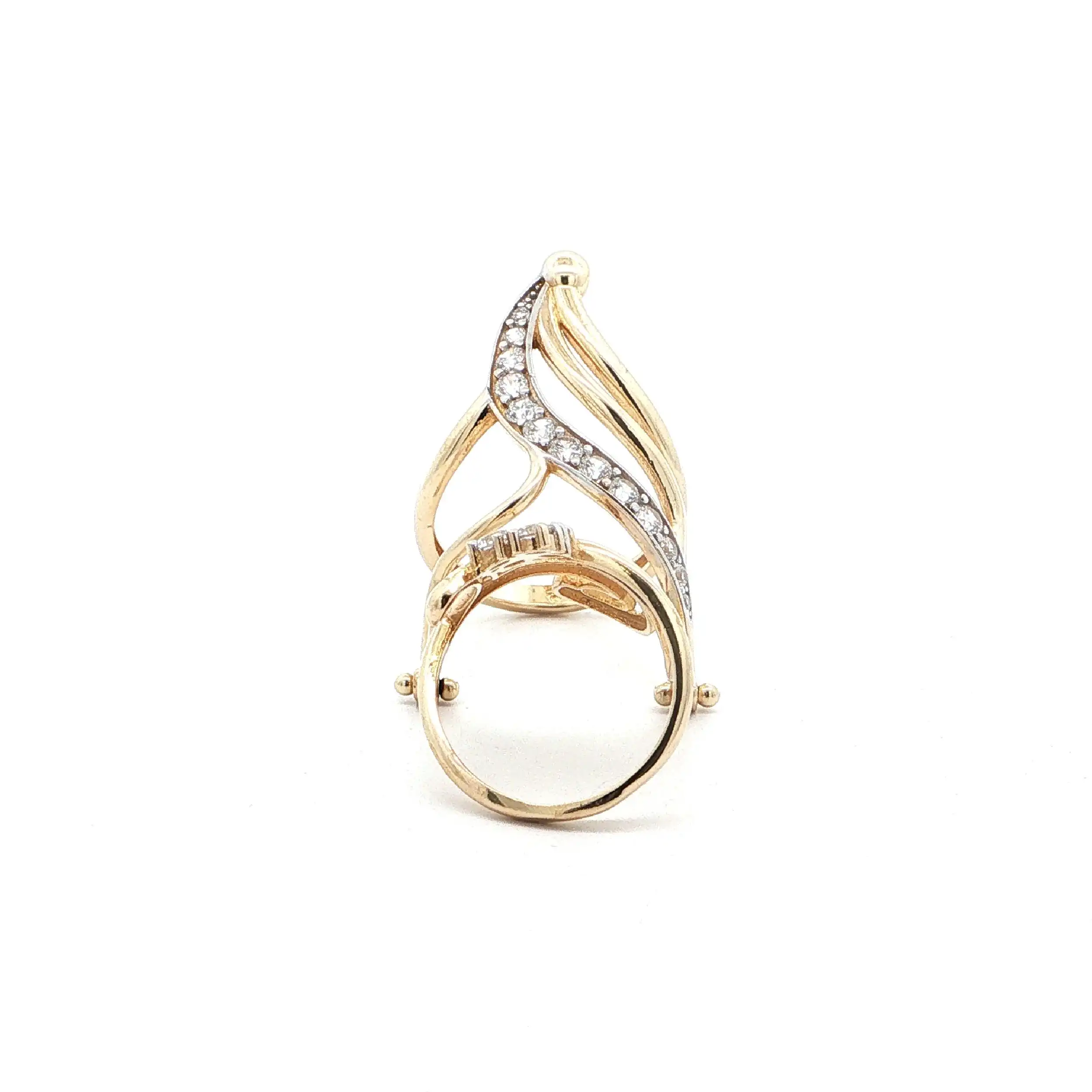Ring Gelbgold mit Gelenk & Zirkonia Ring Gelbgold mit Gelenk & Zirkonia
