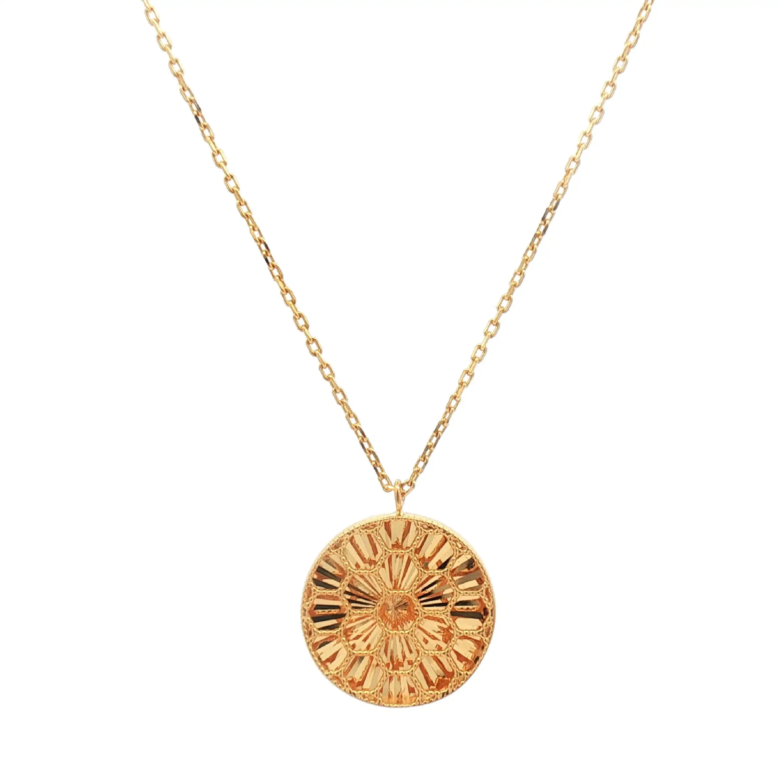 Ankerkette Gelbgold mit Anhänger und Zirkonia