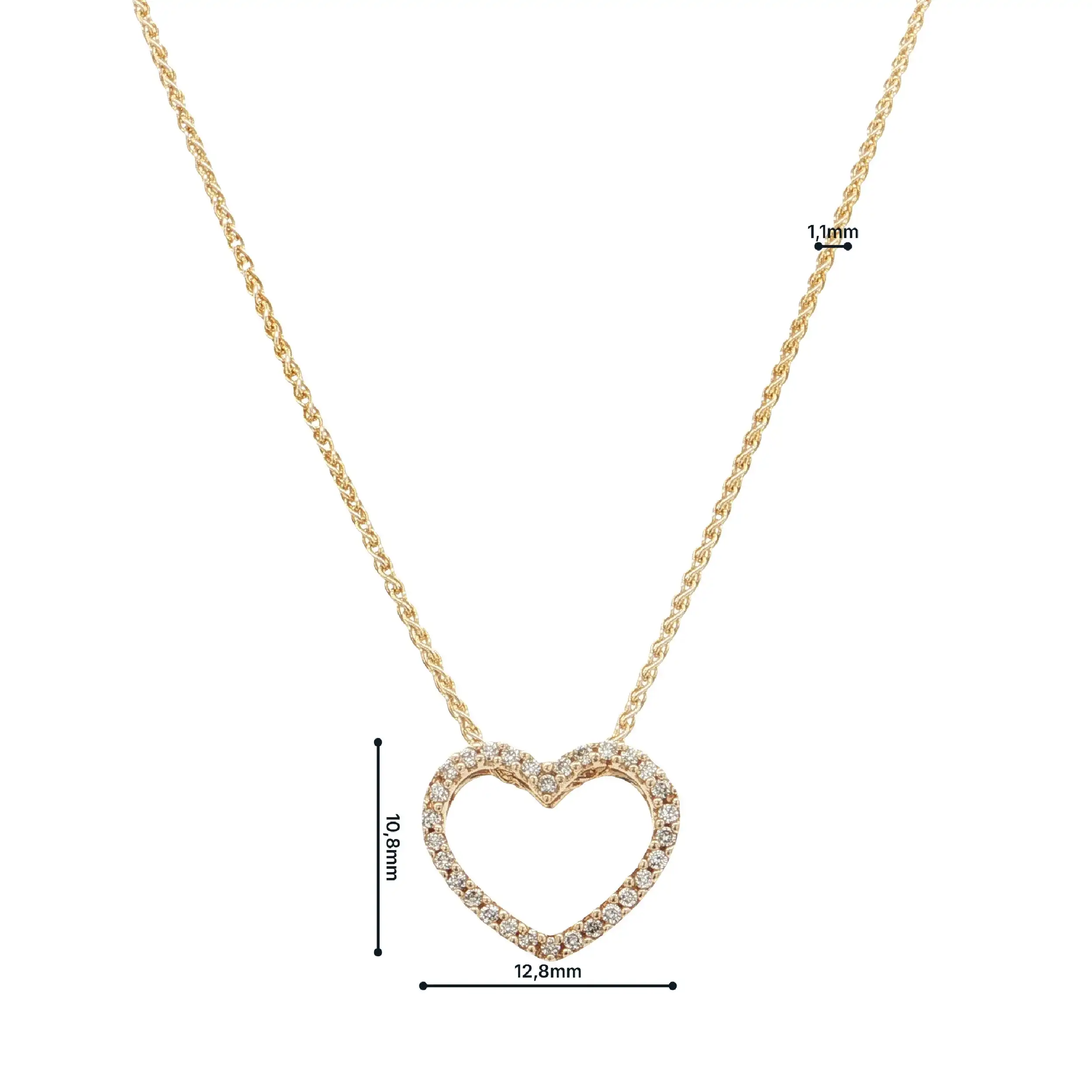 Zopfcollier mit Herzanhängern mit Brillanten von Christ