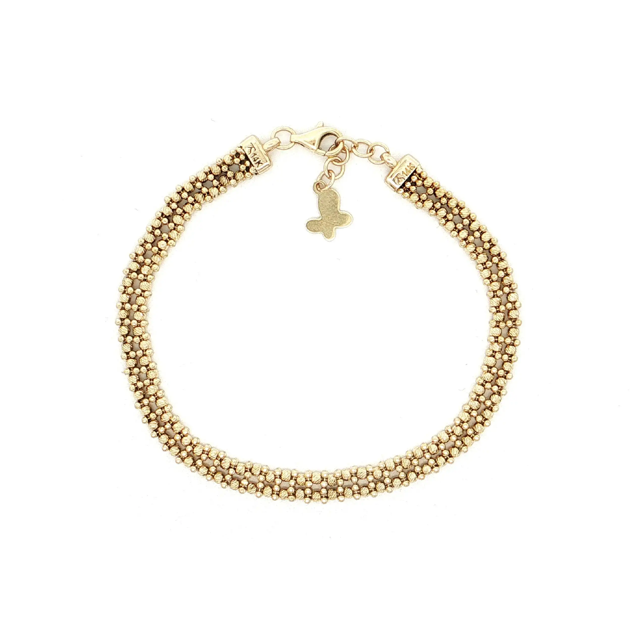 Armband Gelbgold mit Kügelchen diamantiert