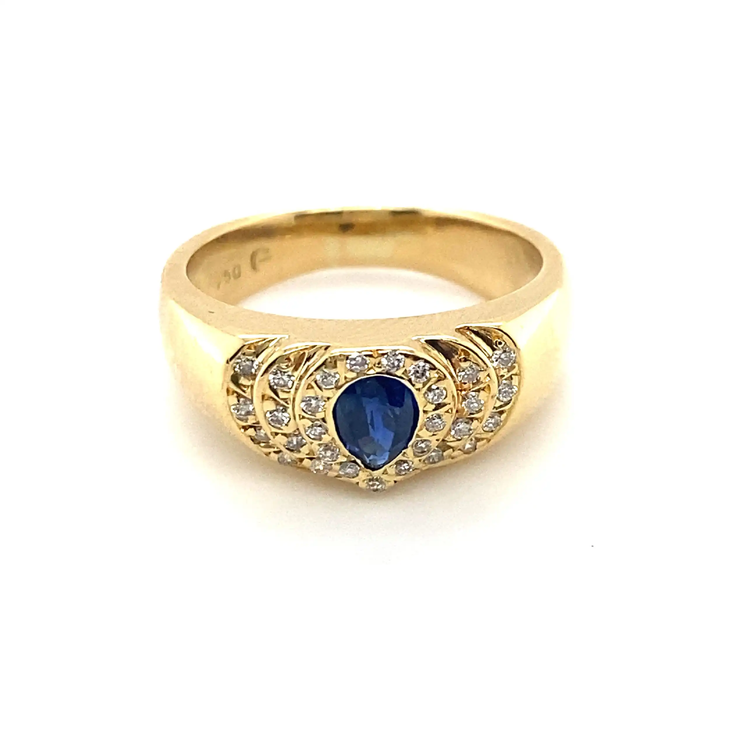 Ring mit Brillanten und Saphir - leicht beschädigt Ring mit Brillanten und Saphir - leicht beschädigt