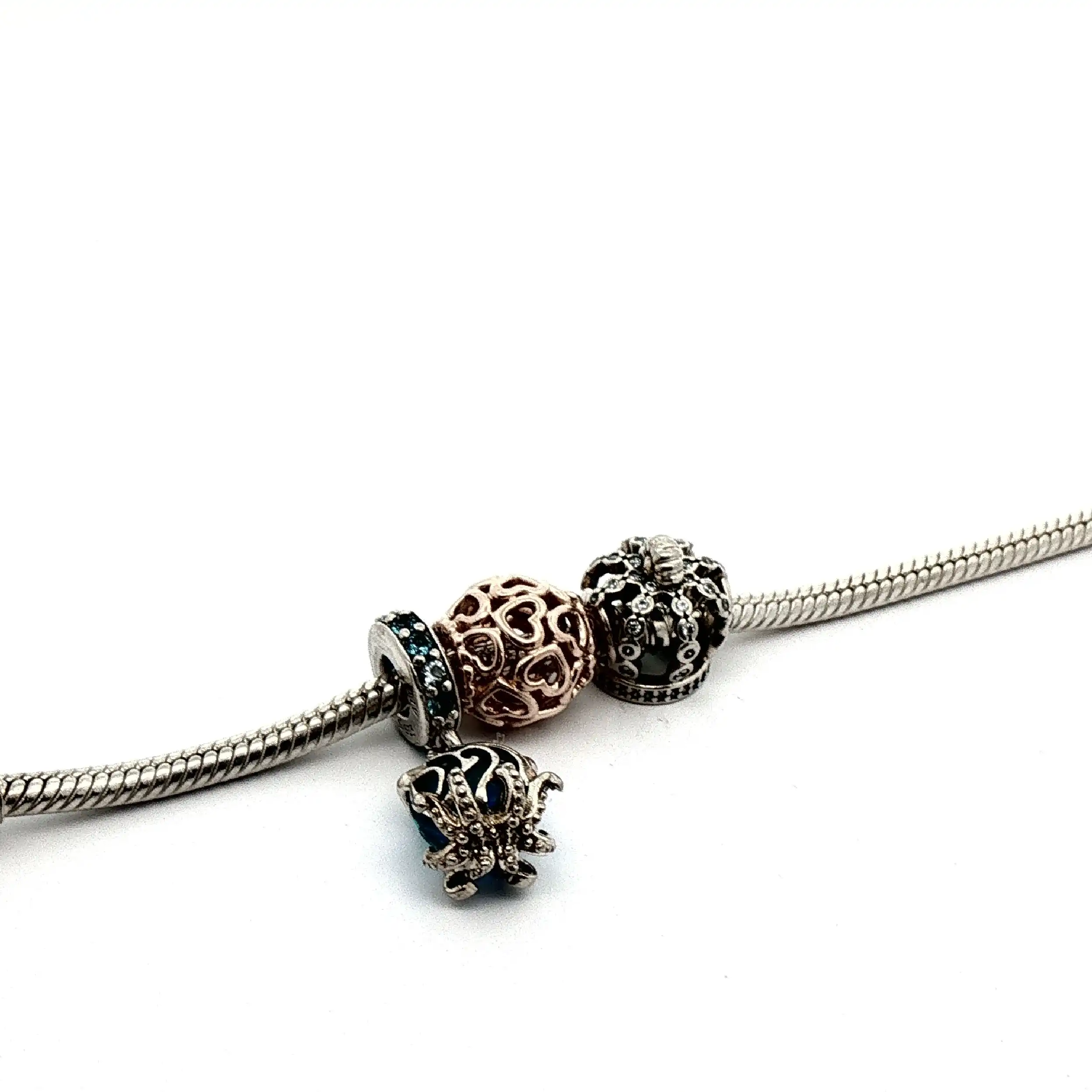 Armband Silber Bicolor Pandora mit 3 Charms Armband Silber Bicolor Pandora mit 3 Charms