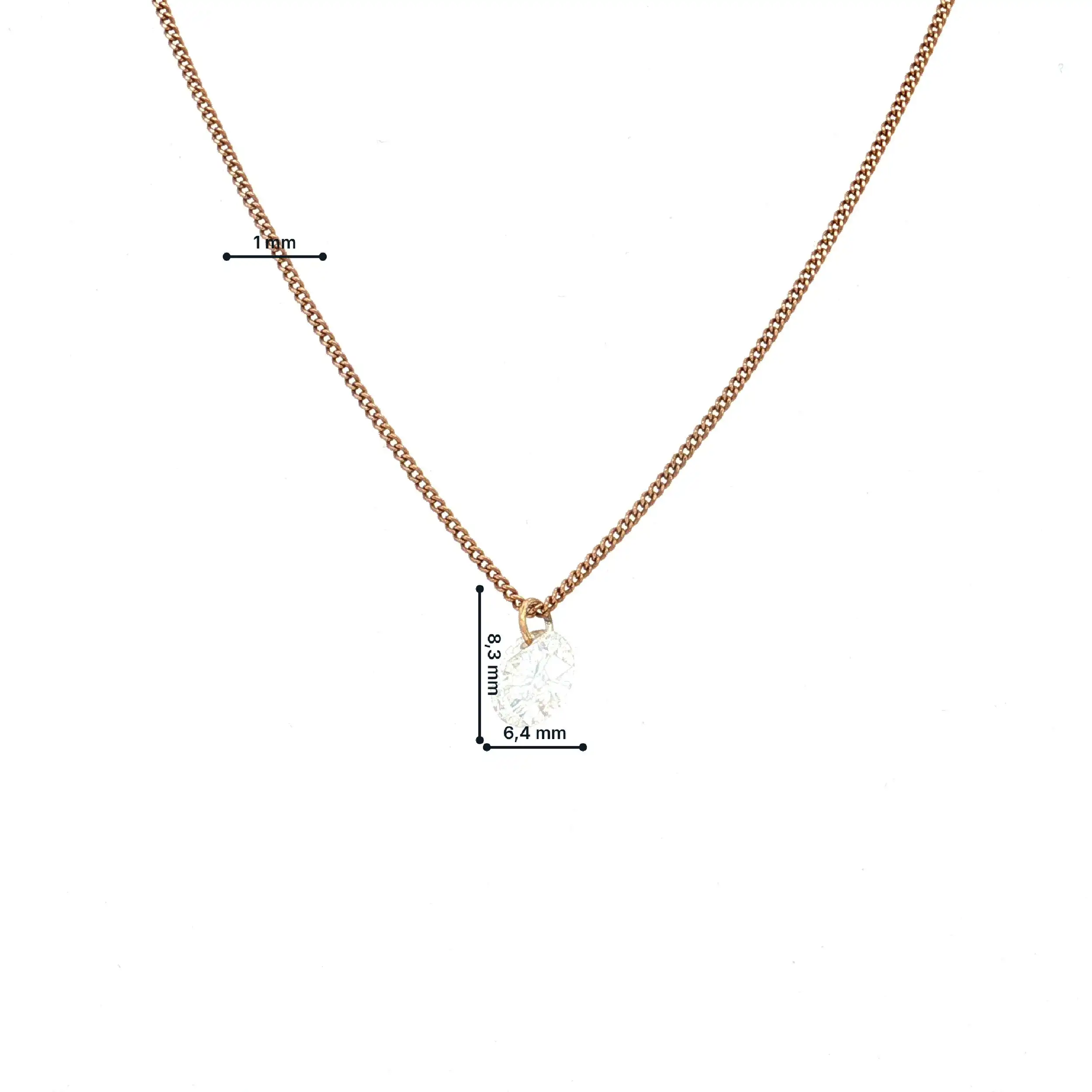 Kette Roségold mit Anhänger Zirkonia