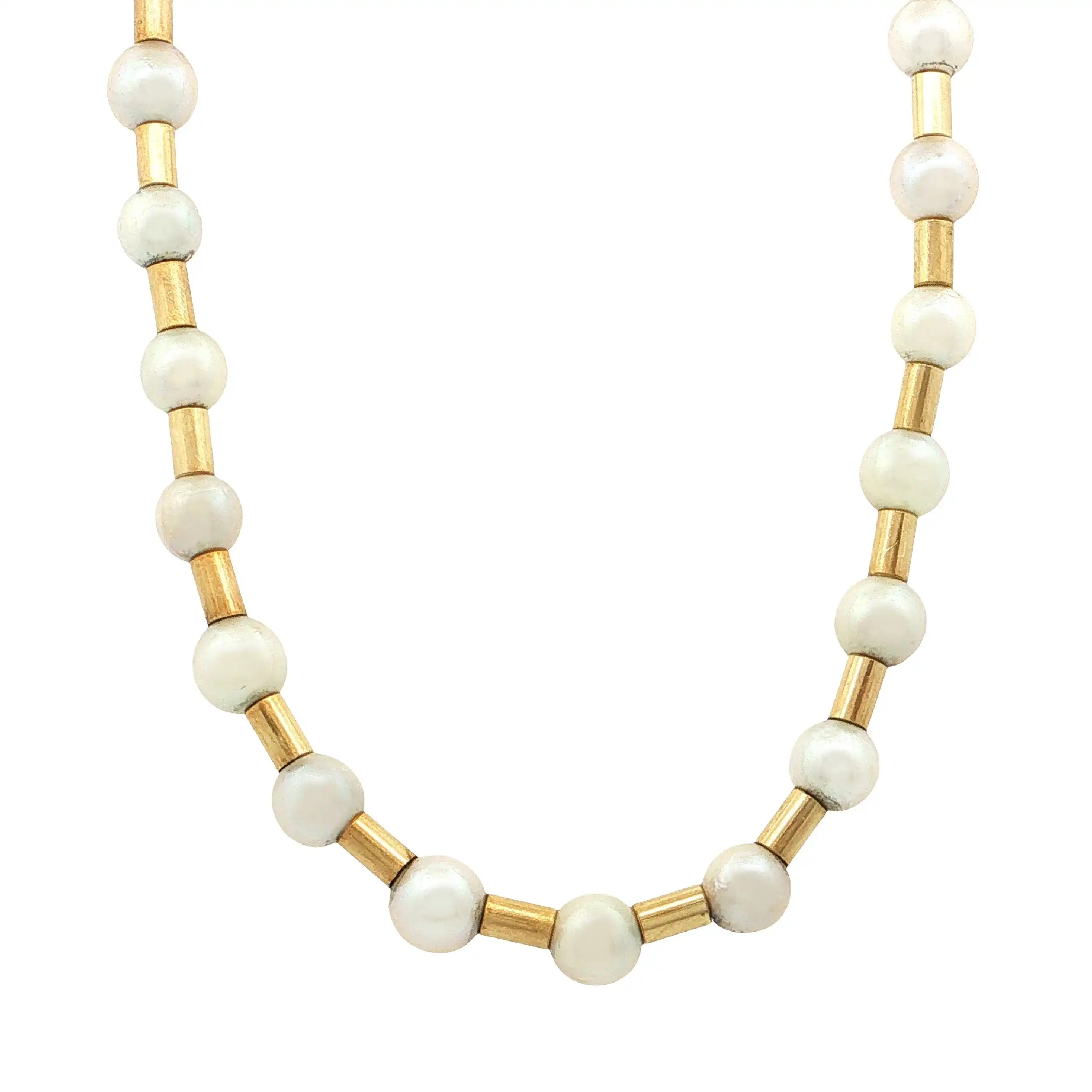 Perlenkette mit Goldelementen Perlenkette mit Goldelementen