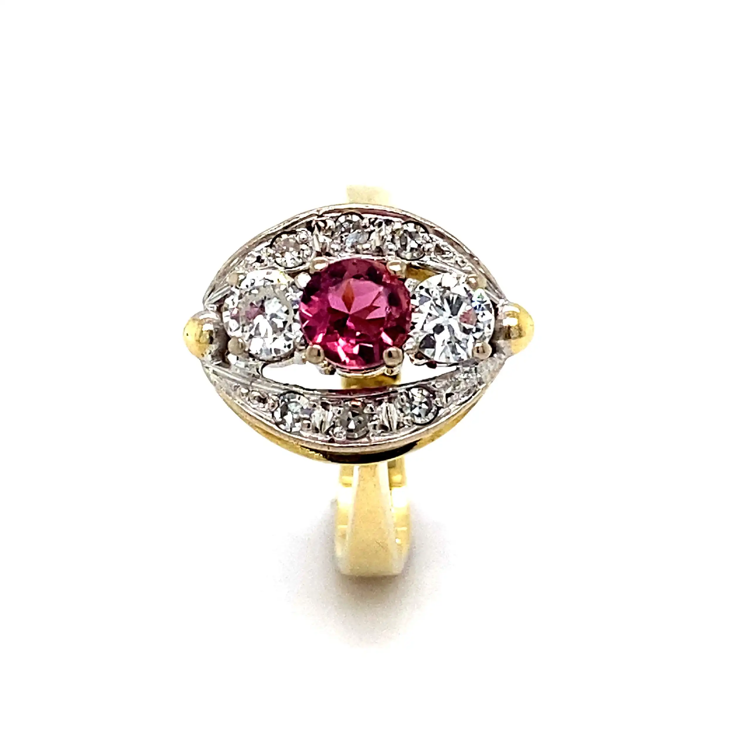 Ring Bicolor mit Turmalin, Brillanten und Diamanten Ring Bicolor mit Turmalin, Brillanten und Diamanten