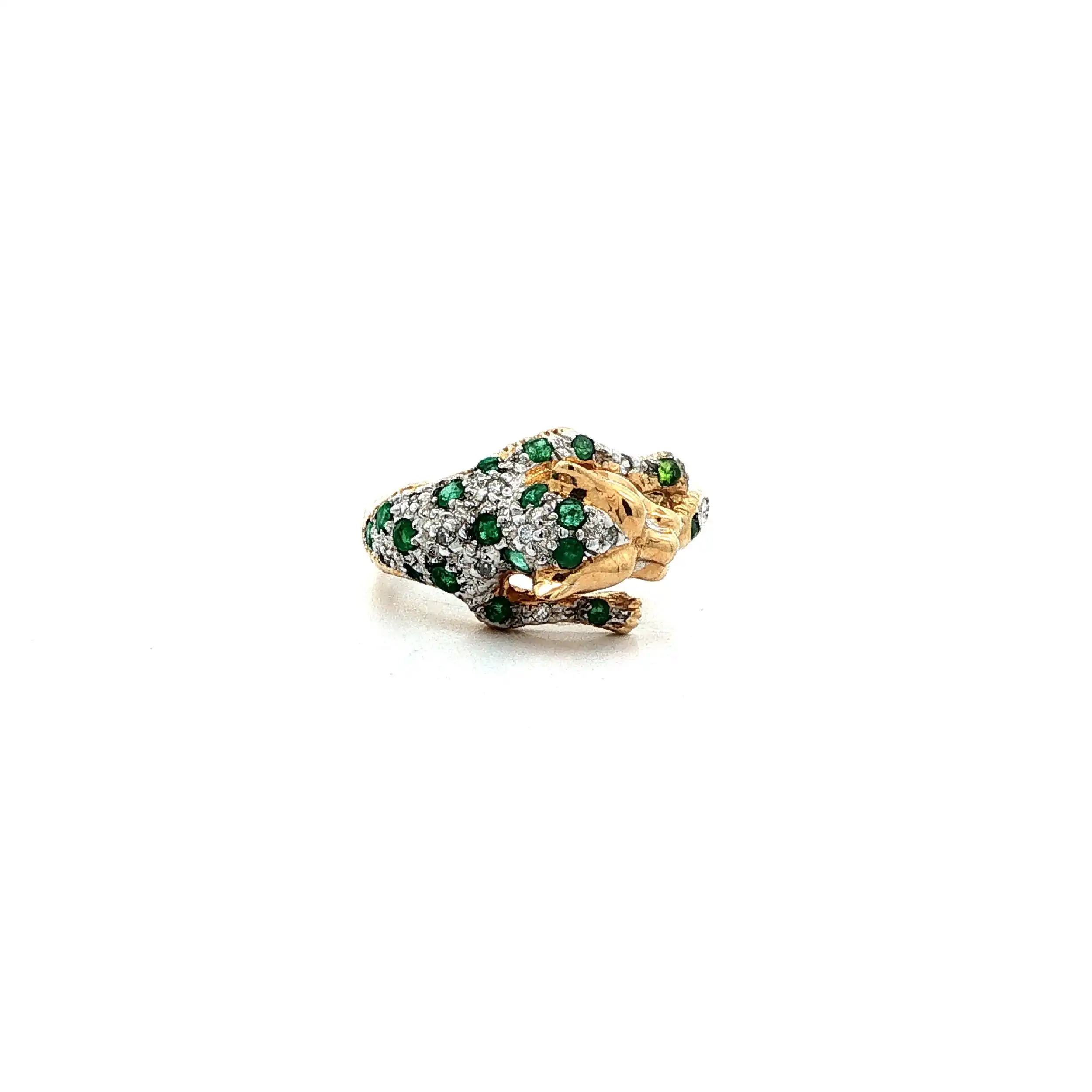 Ring Bicolor Leopard mit Smaragden, Rubine & Brillanten Ring Bicolor Leopard mit Smaragden, Rubine & Brillanten