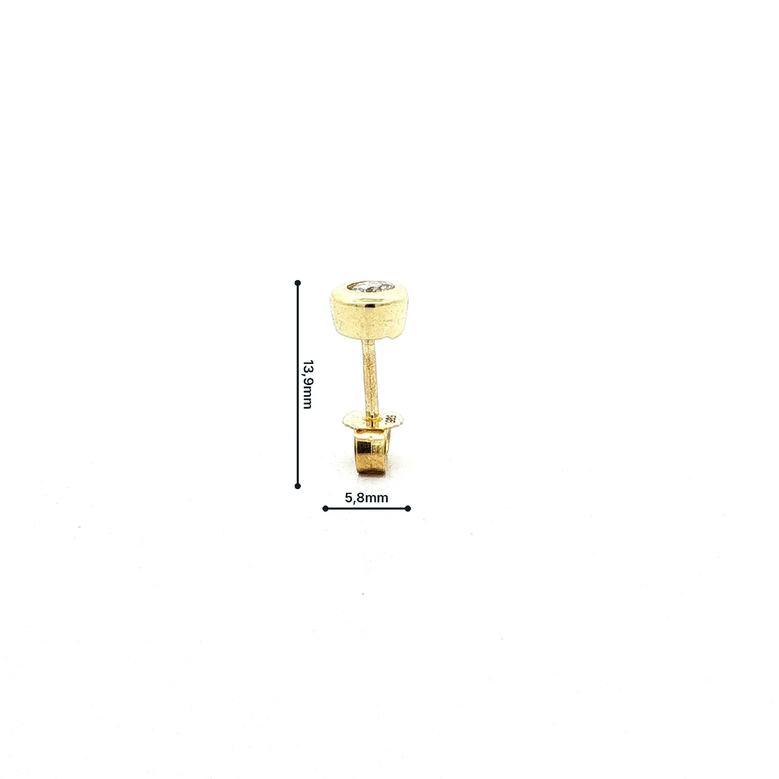 Einzelner Ohrstecker Gelbgold mit Brillant Einzelner Ohrstecker Gelbgold mit Brillant