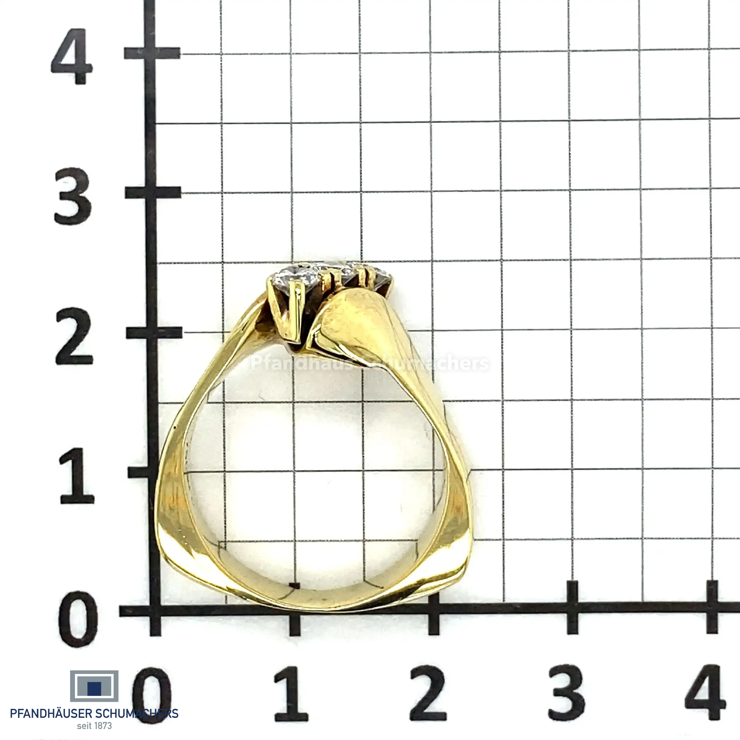 Ring Gelbgold mit Brillanten, graviert mit 0,51ct