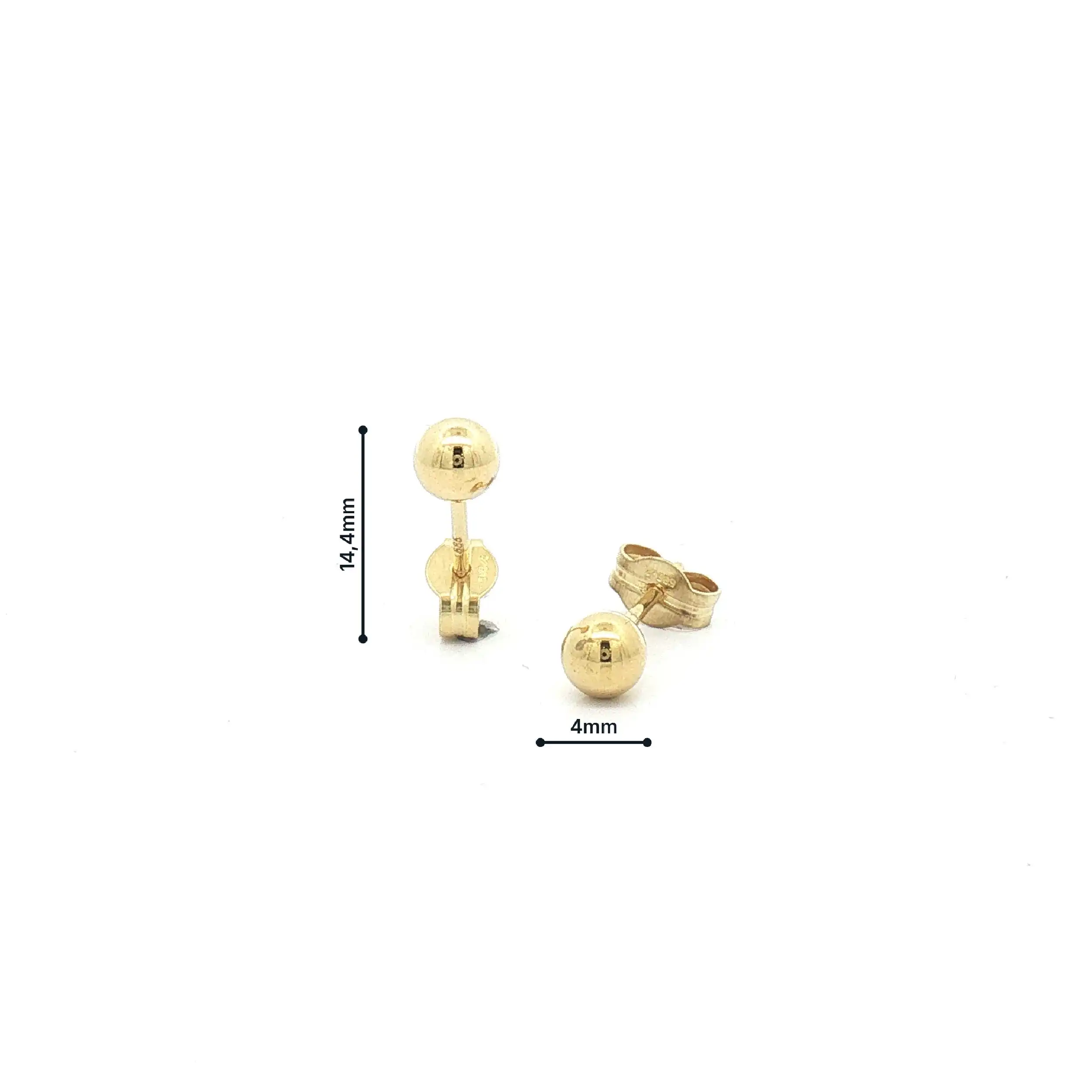 Ohrstecker Gelbgold mit Kugel