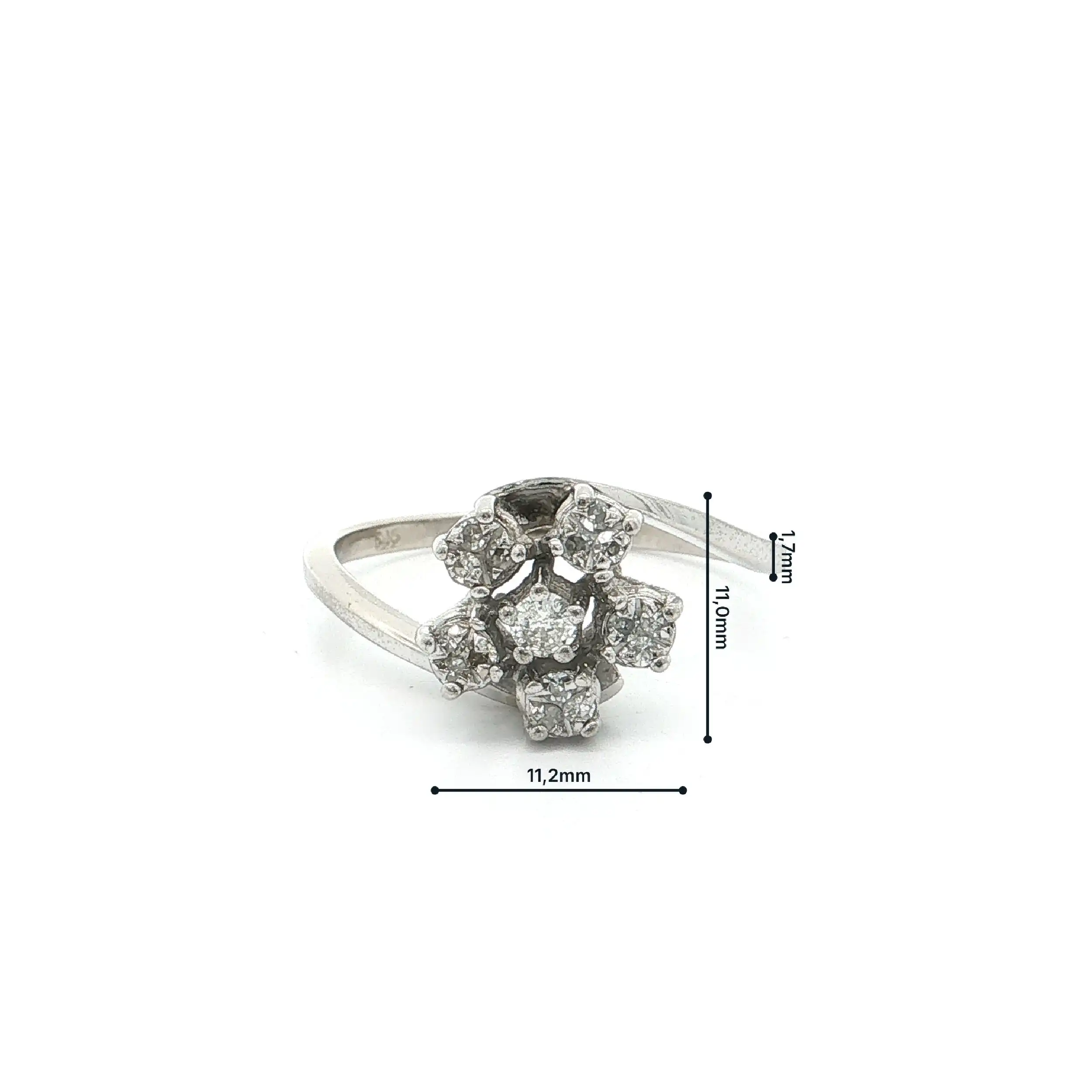 Ring Weißgold mit Brillant und Diamanten
