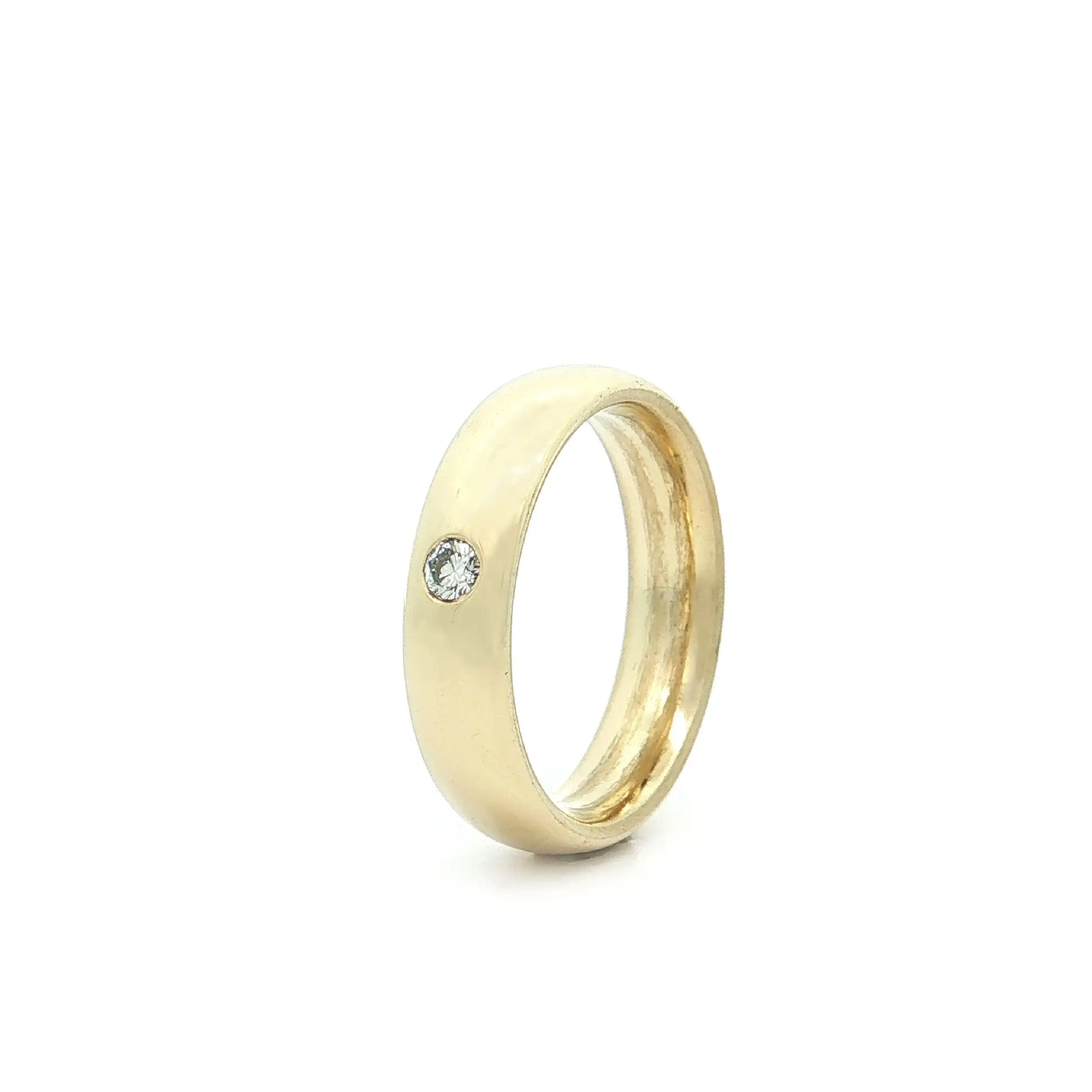 Trauring Gelbgold mit Brillant