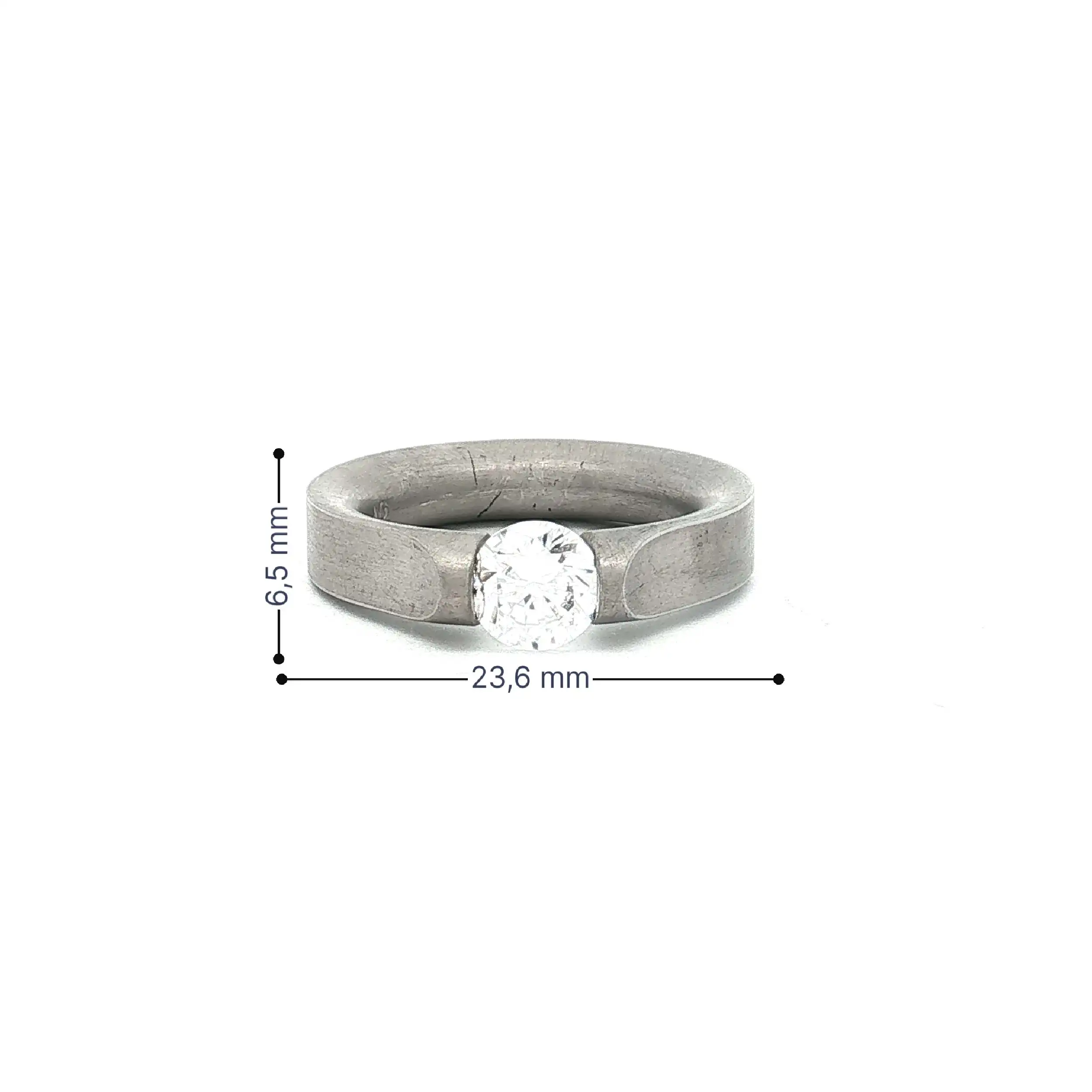 Spannring Silber Niessing "Musterring" mit Zirkonia